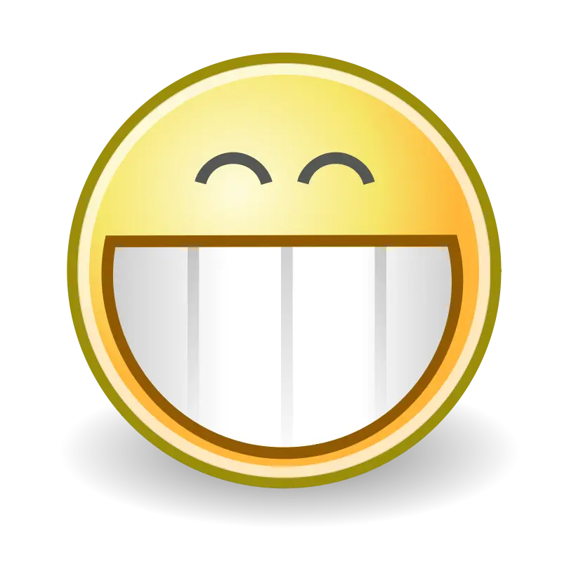 Grinning Emoji Face in Yellow