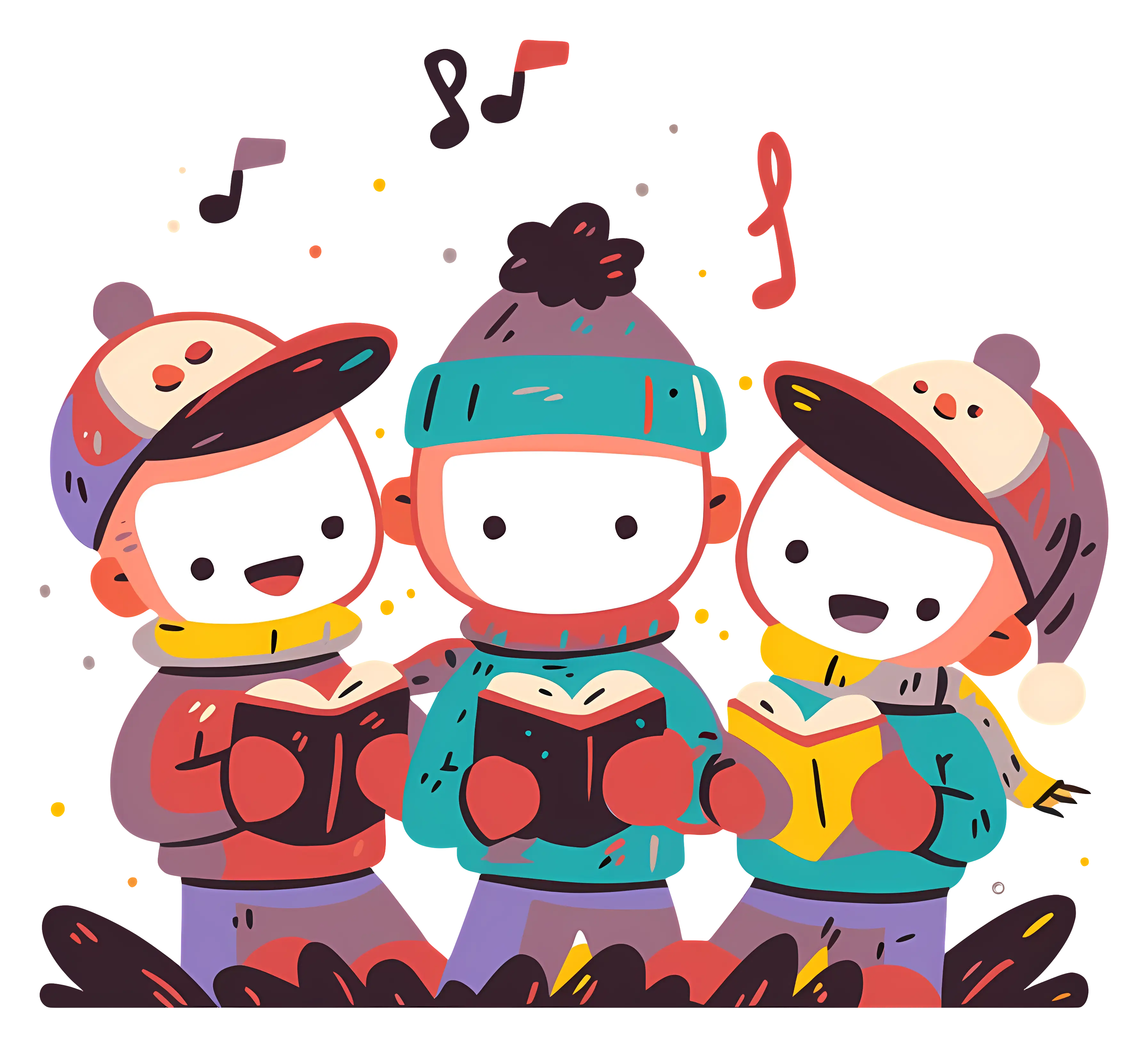 Children Singing with Books