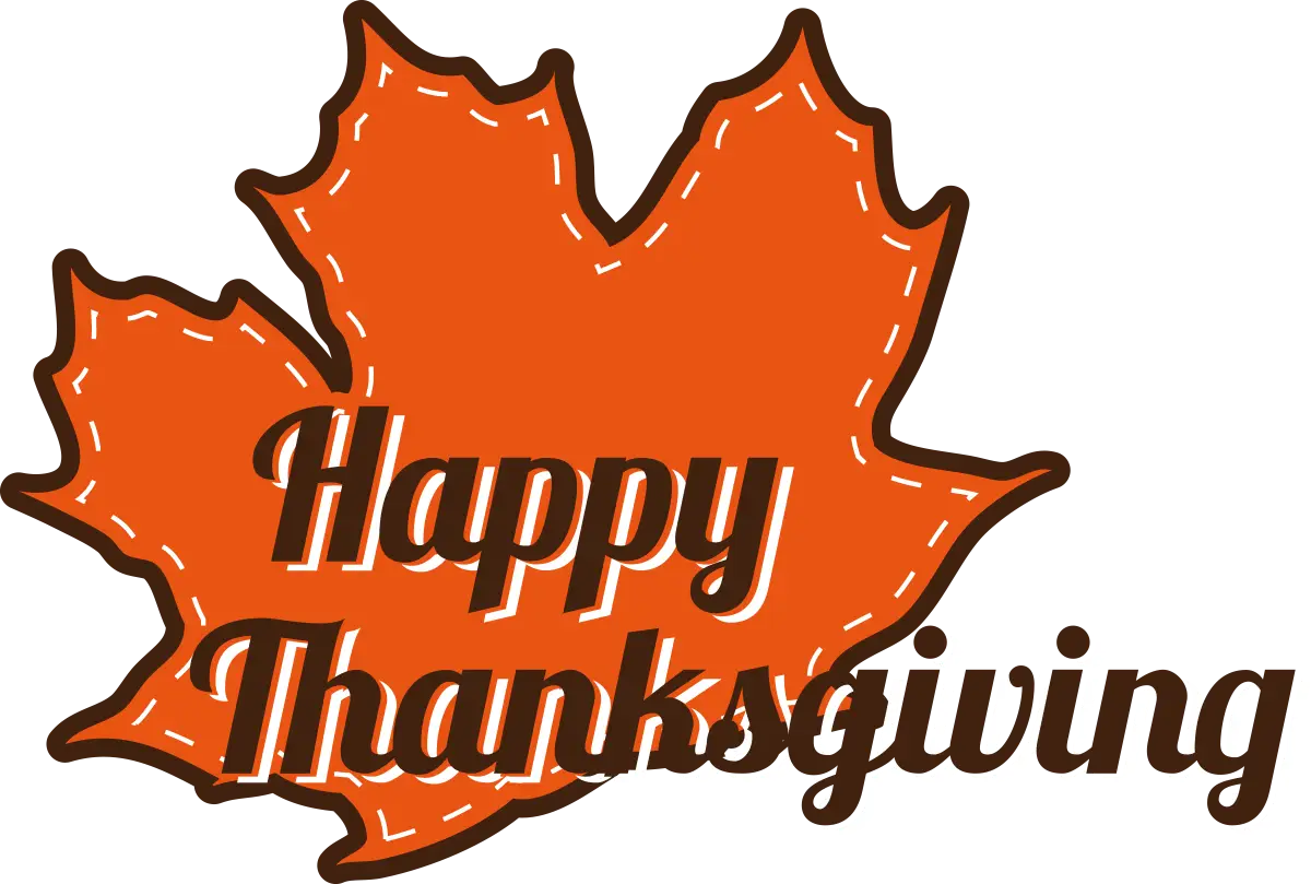 Happy Thanksgiving Leaf Illustration