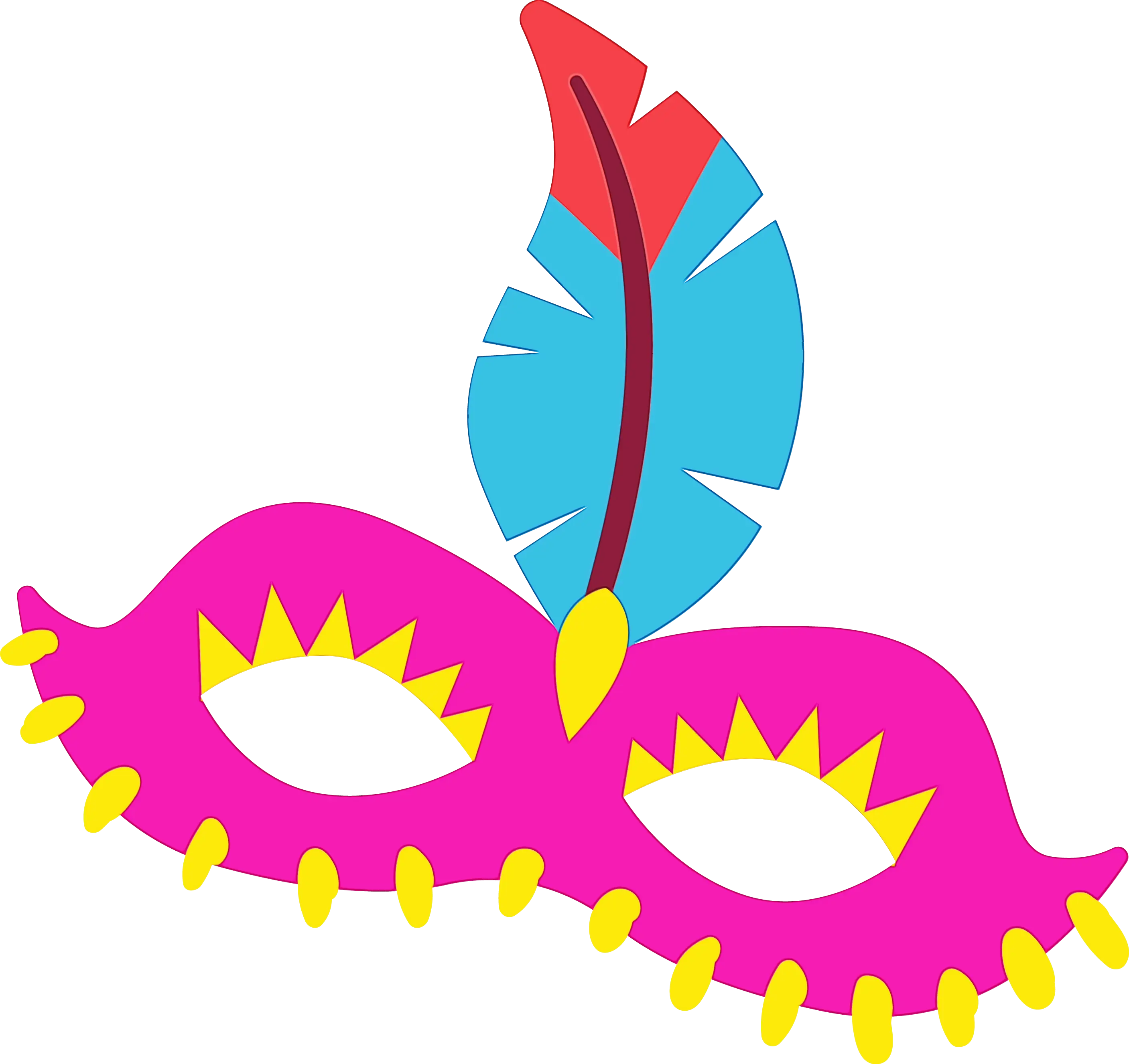 Pink Mask with Feather