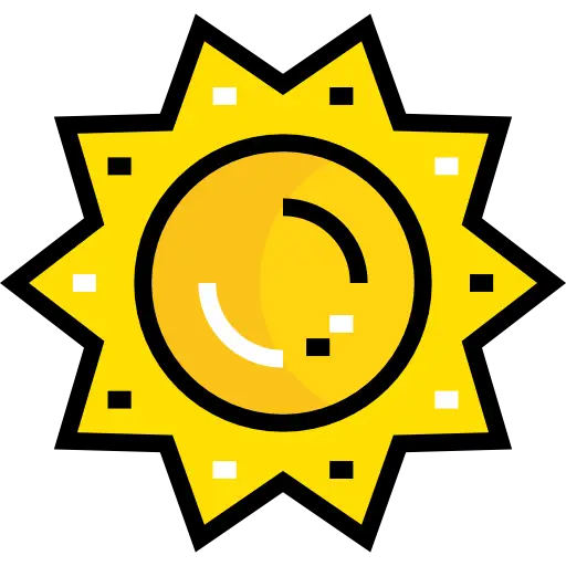 Yellow Sun Cartoon Icon