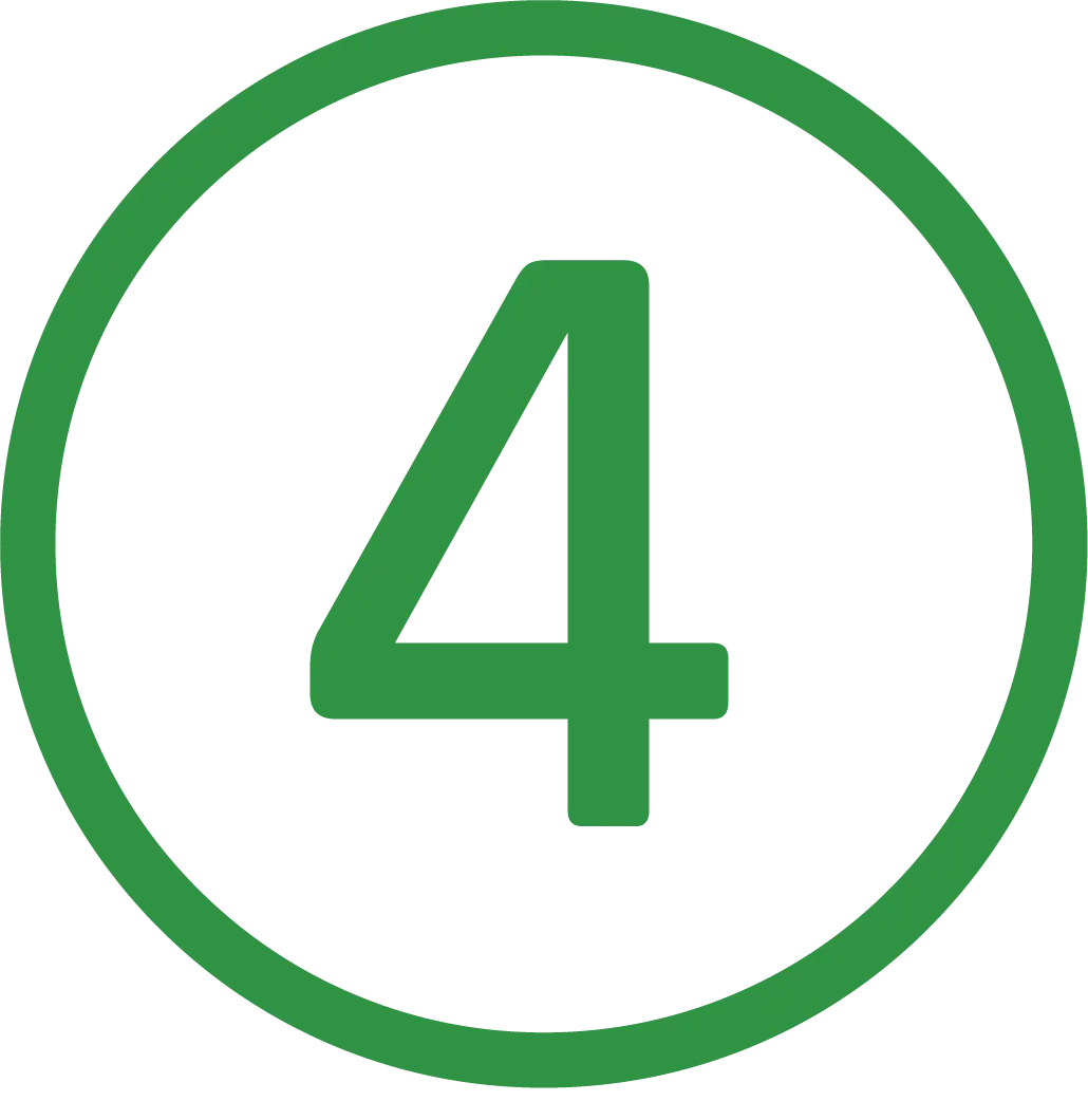 Number 4 in Green Circle