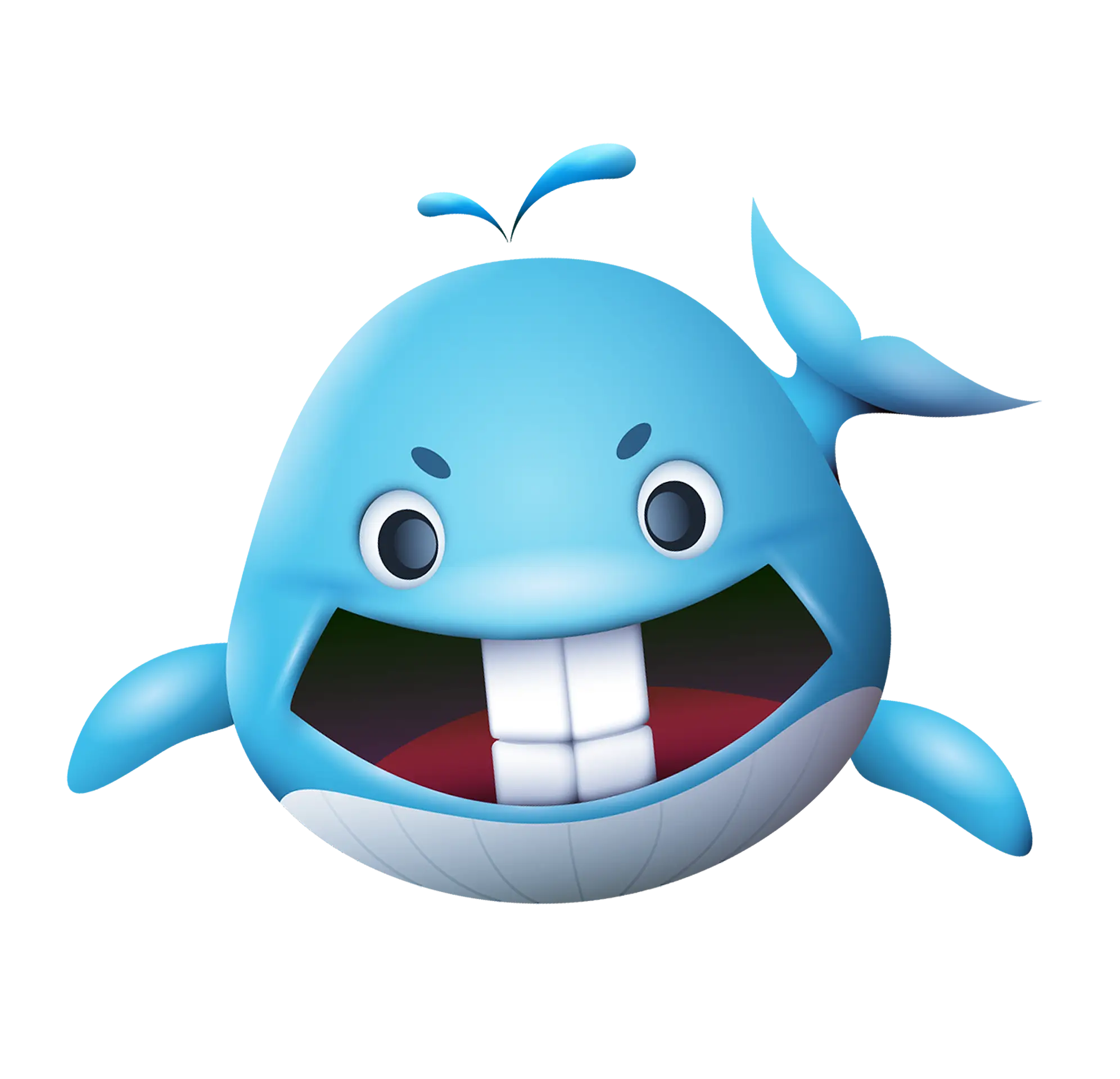 Smiling Cartoon Whale Character