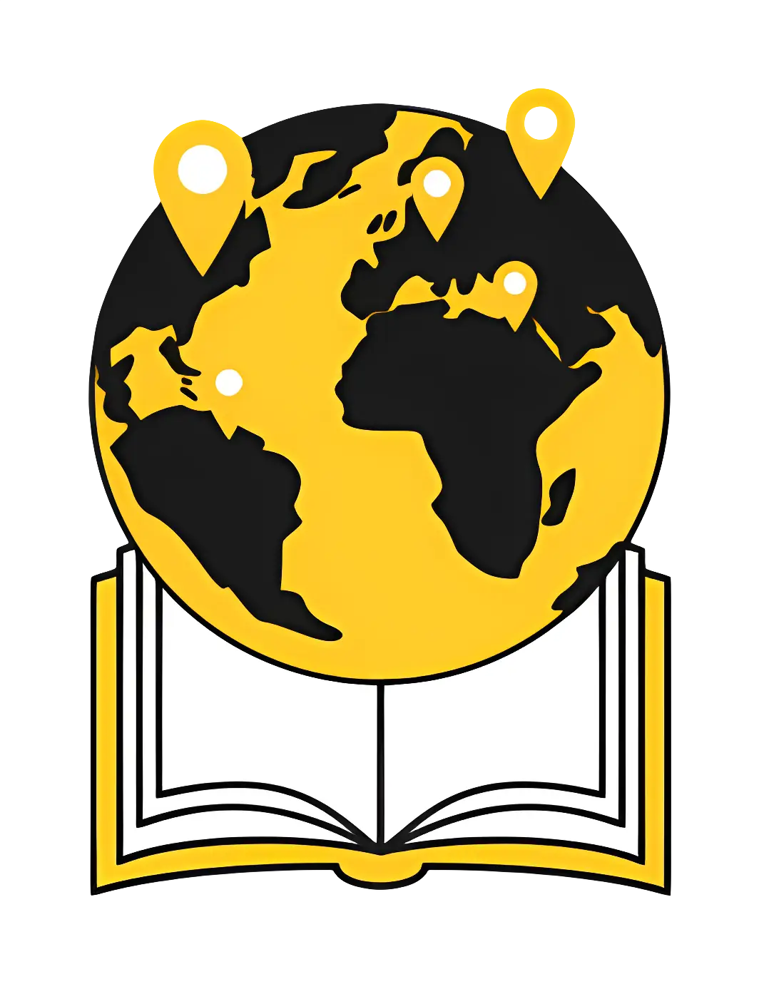 Globe with Book and Map Pins