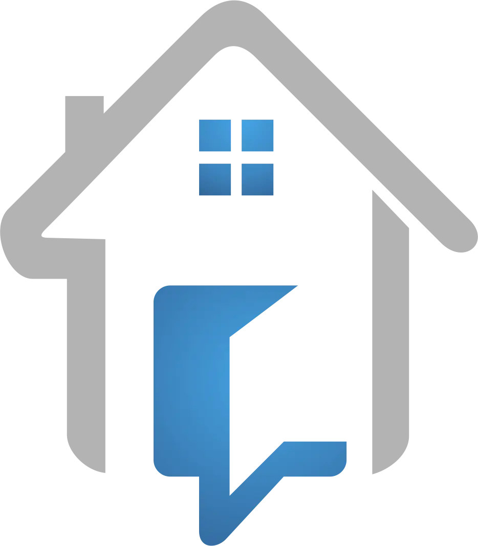 Modern House Logo with Blue Design