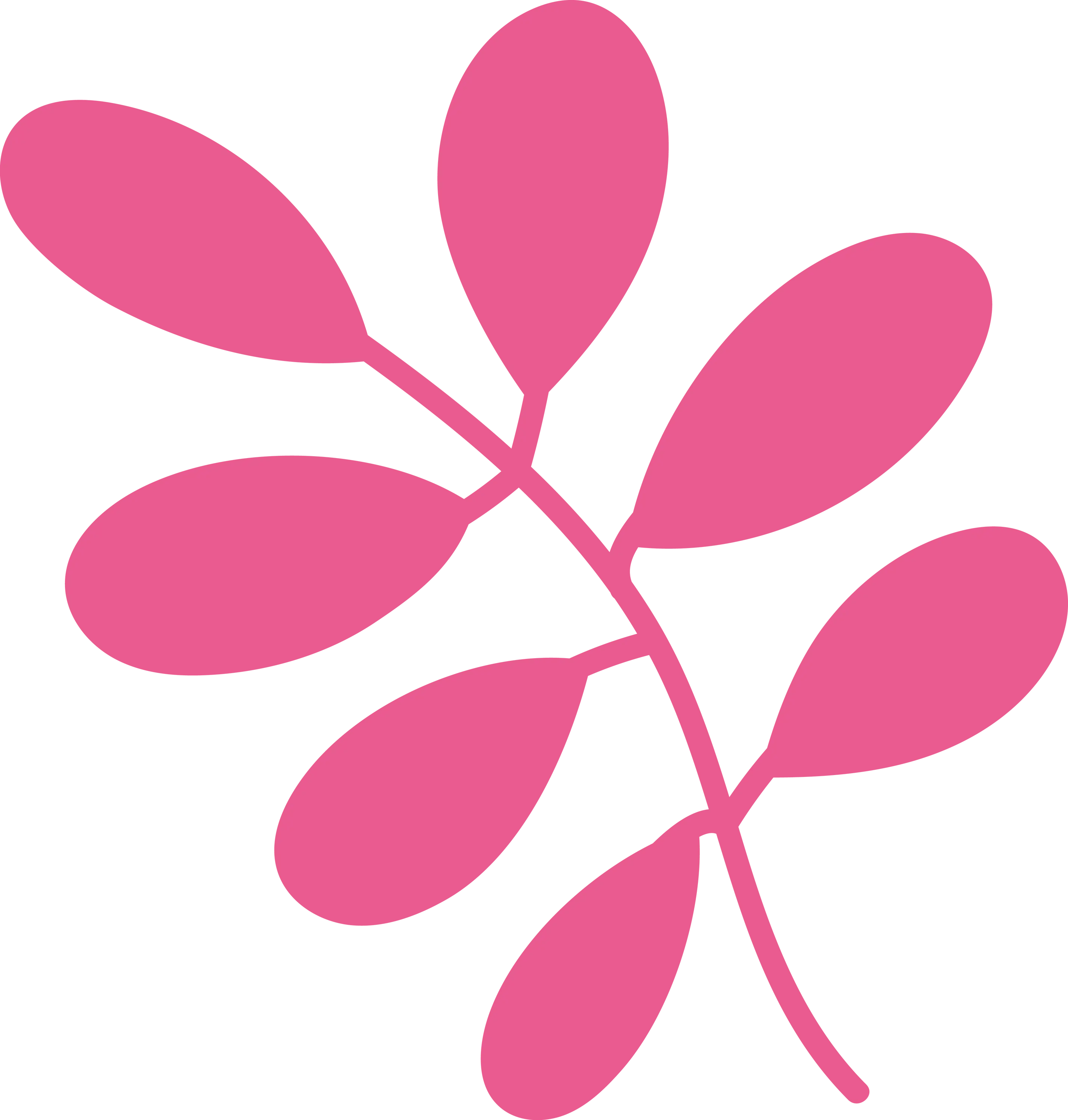 Pink Abstract Leaf Branch Illustration