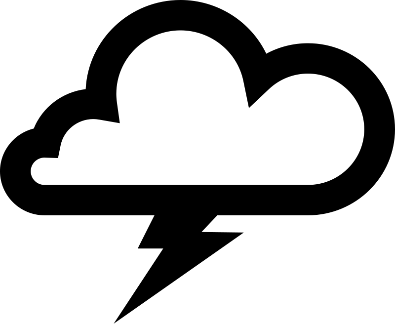 Storm Cloud with Striking Lightning Icon