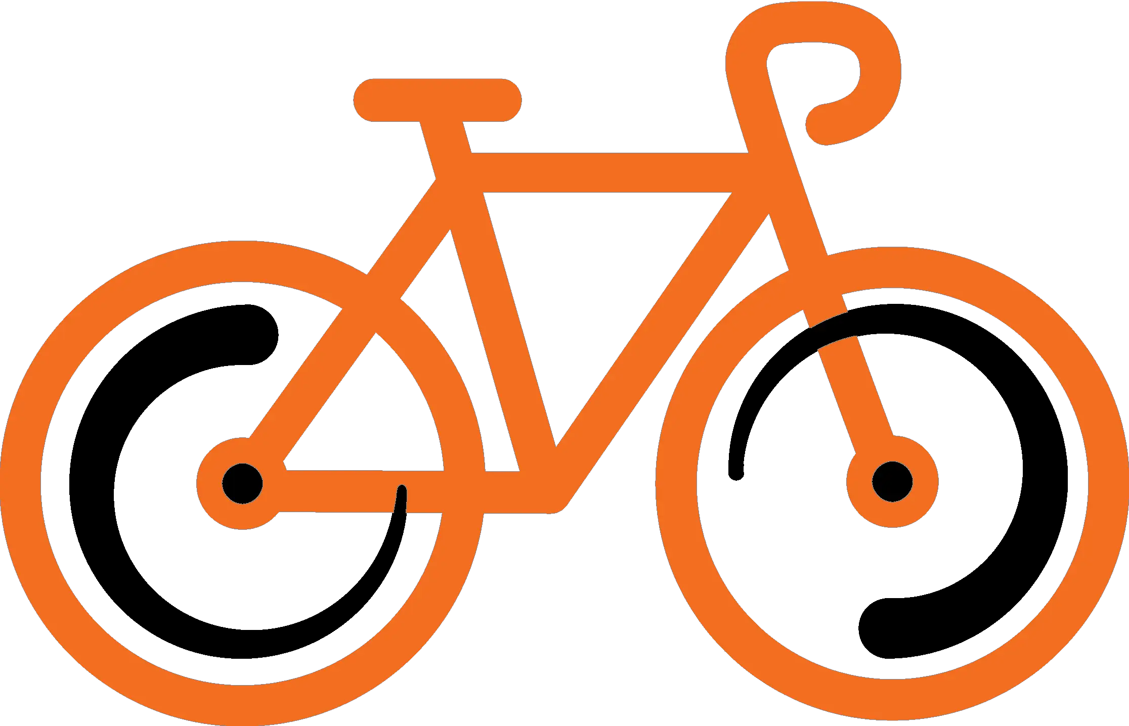 Orange and Black Bicycle Icon