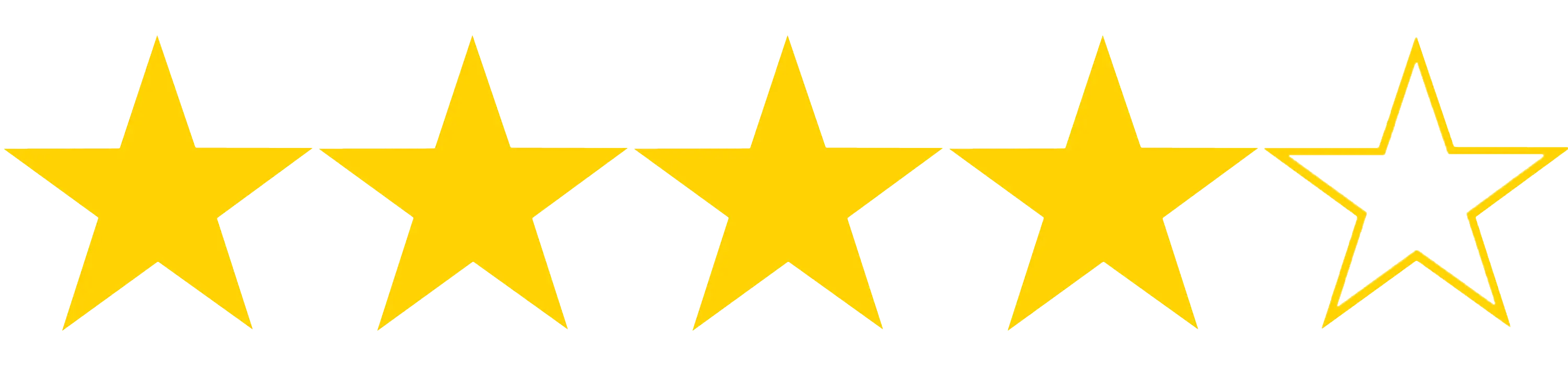 Four Yellow Stars with One Empty for Partial Rating