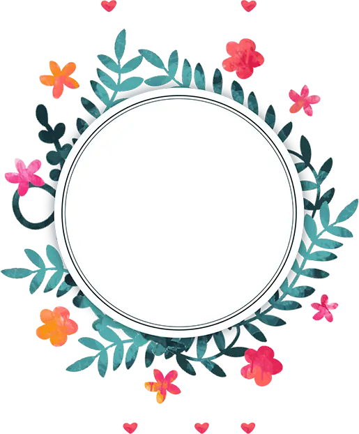 Floral Decorative Circular Frame