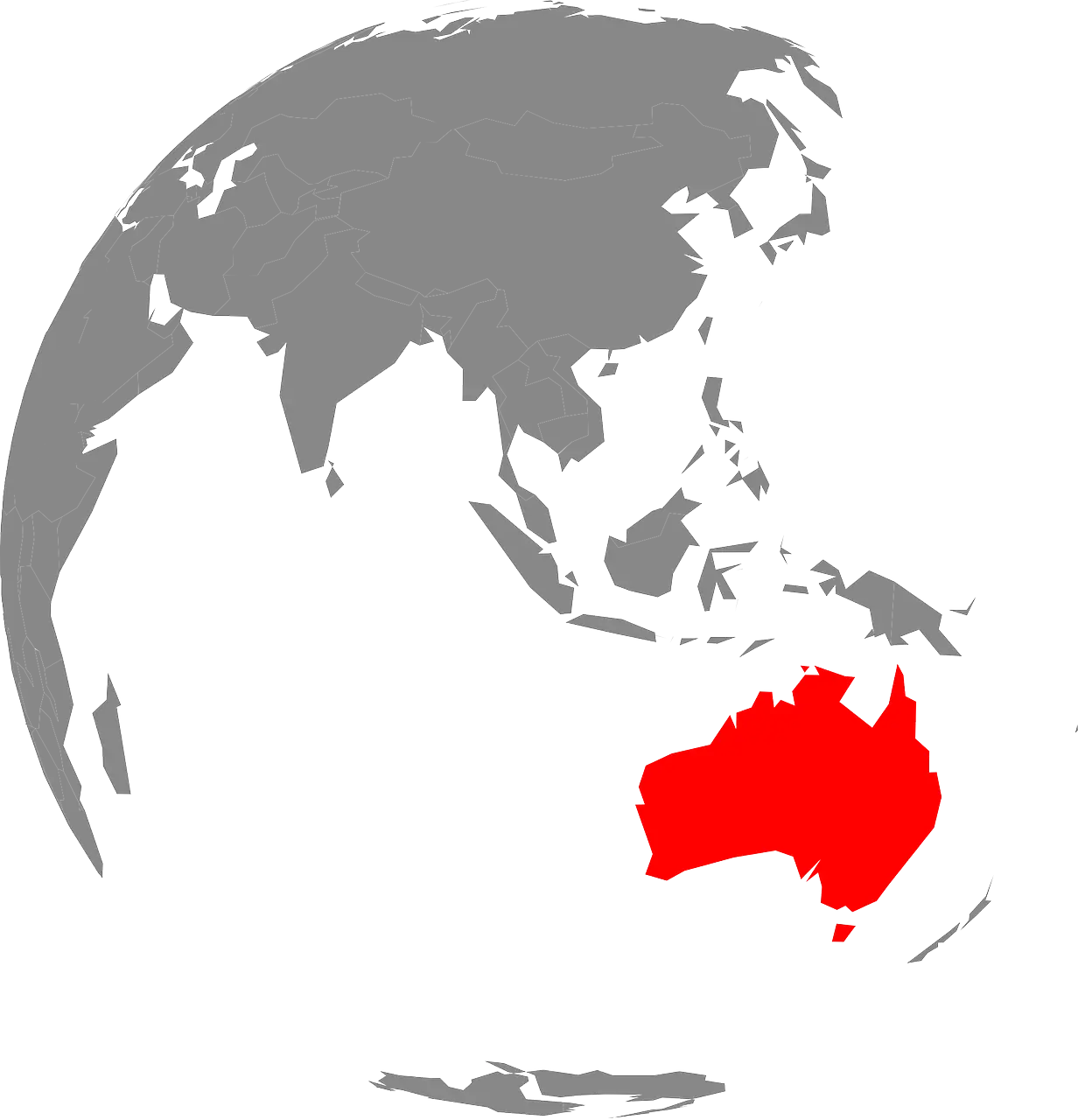 Australia Highlighted on Globe