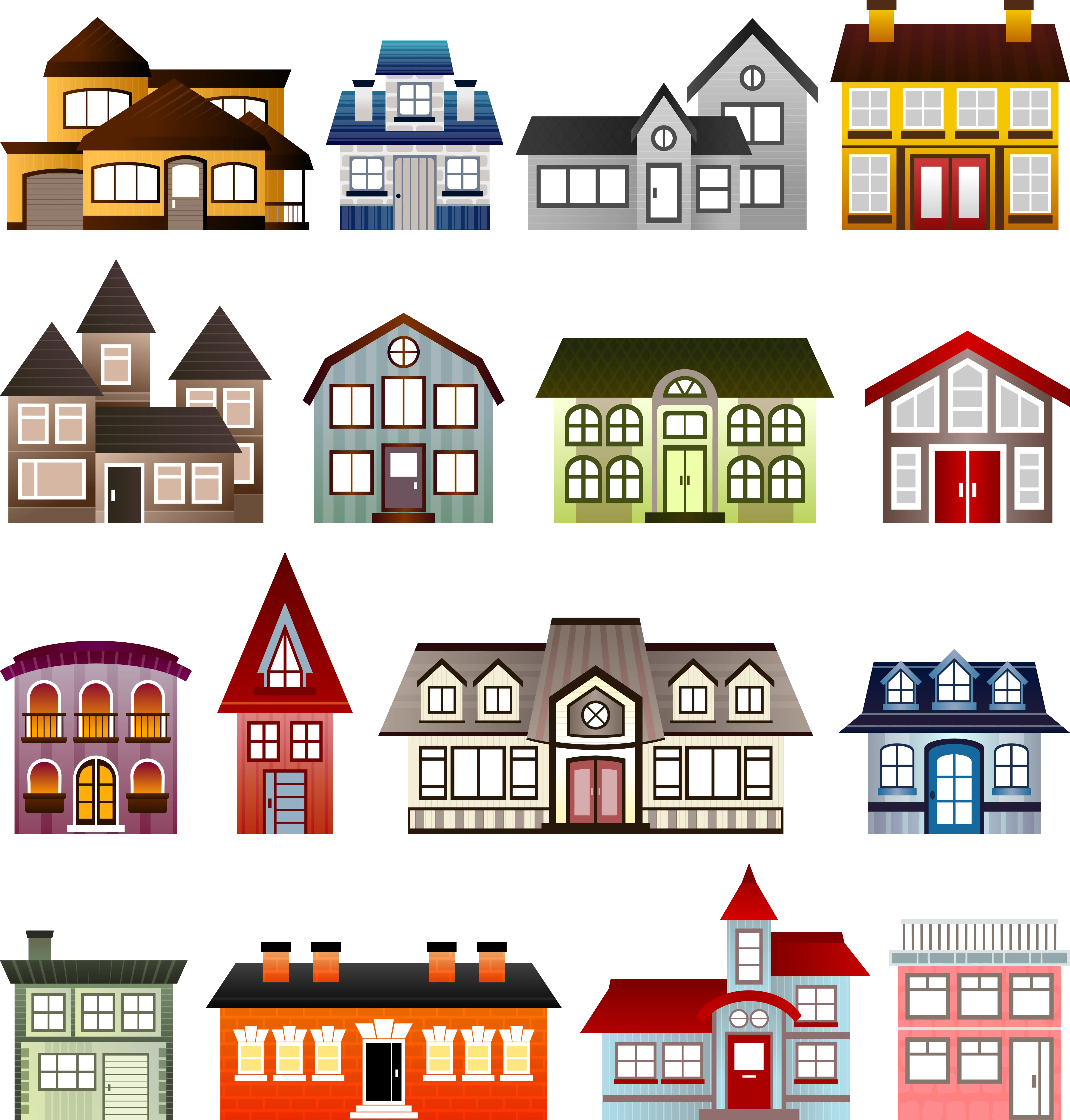Colorful Houses in Different Styles