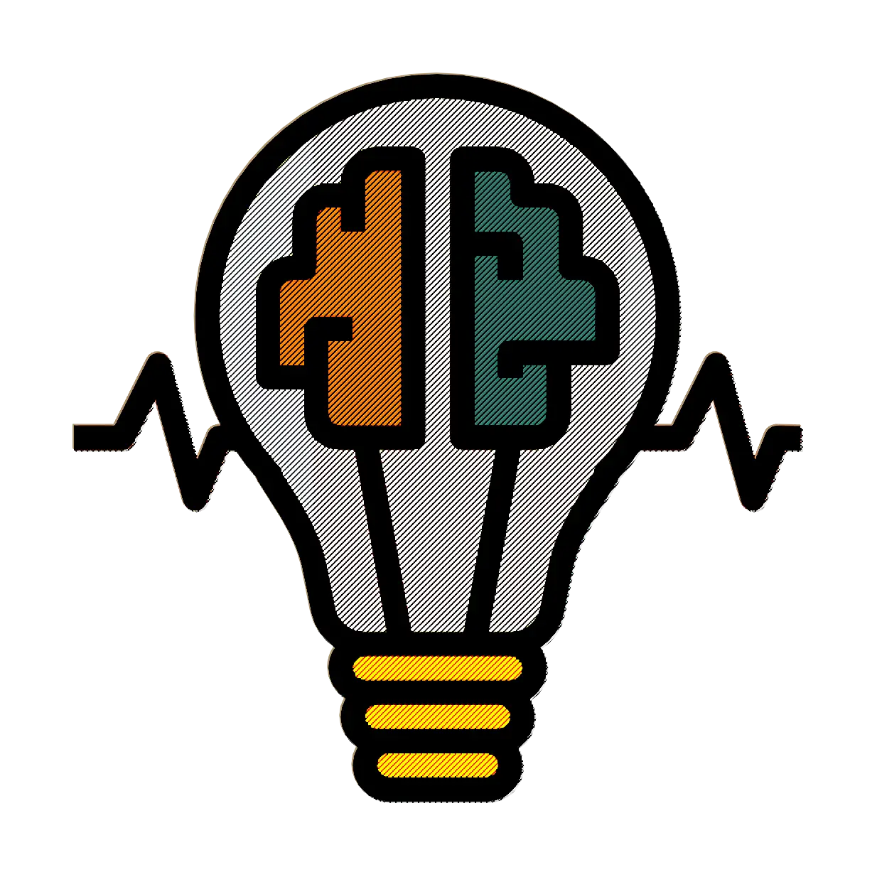 Lightbulb with Brain Illustration