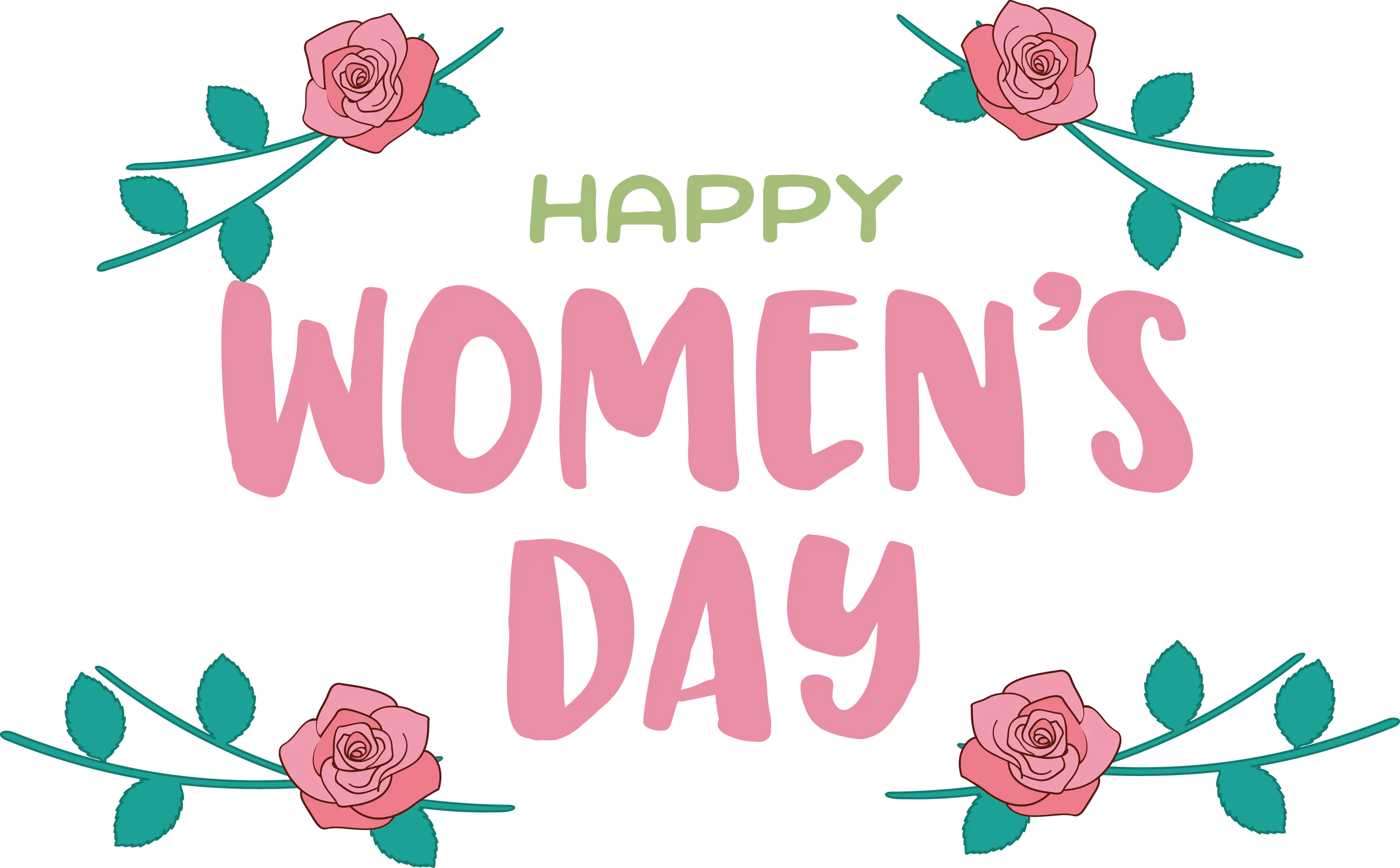 Happy Women&#039;s Day with Roses and Text Design