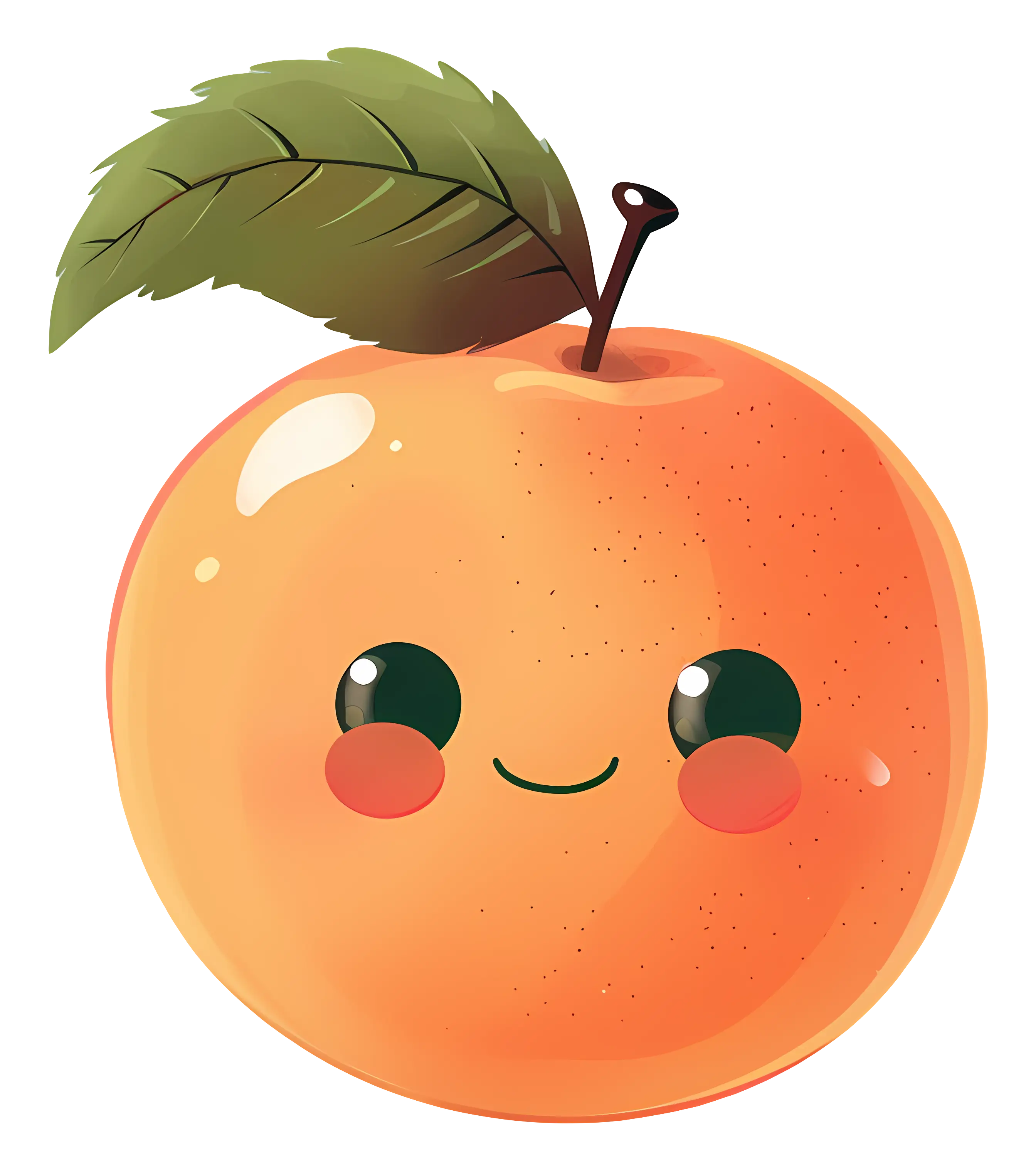 Cute Animated Smiling Peach Character