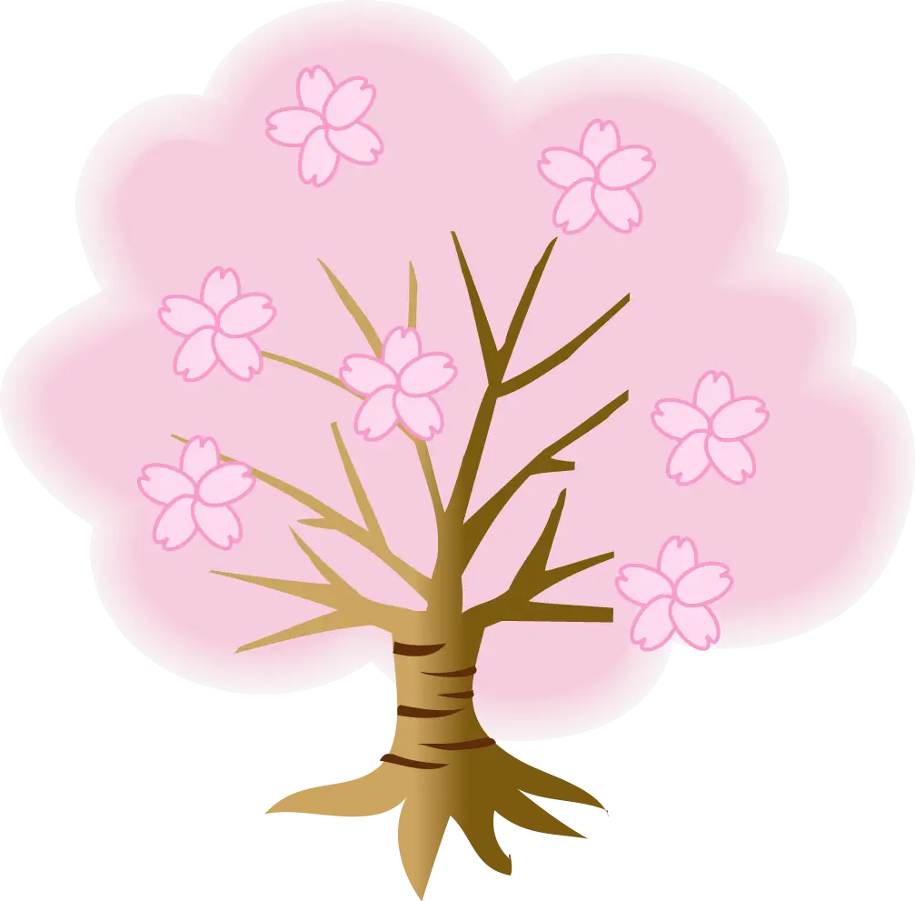 Blooming Cherry Blossom Tree Illustration