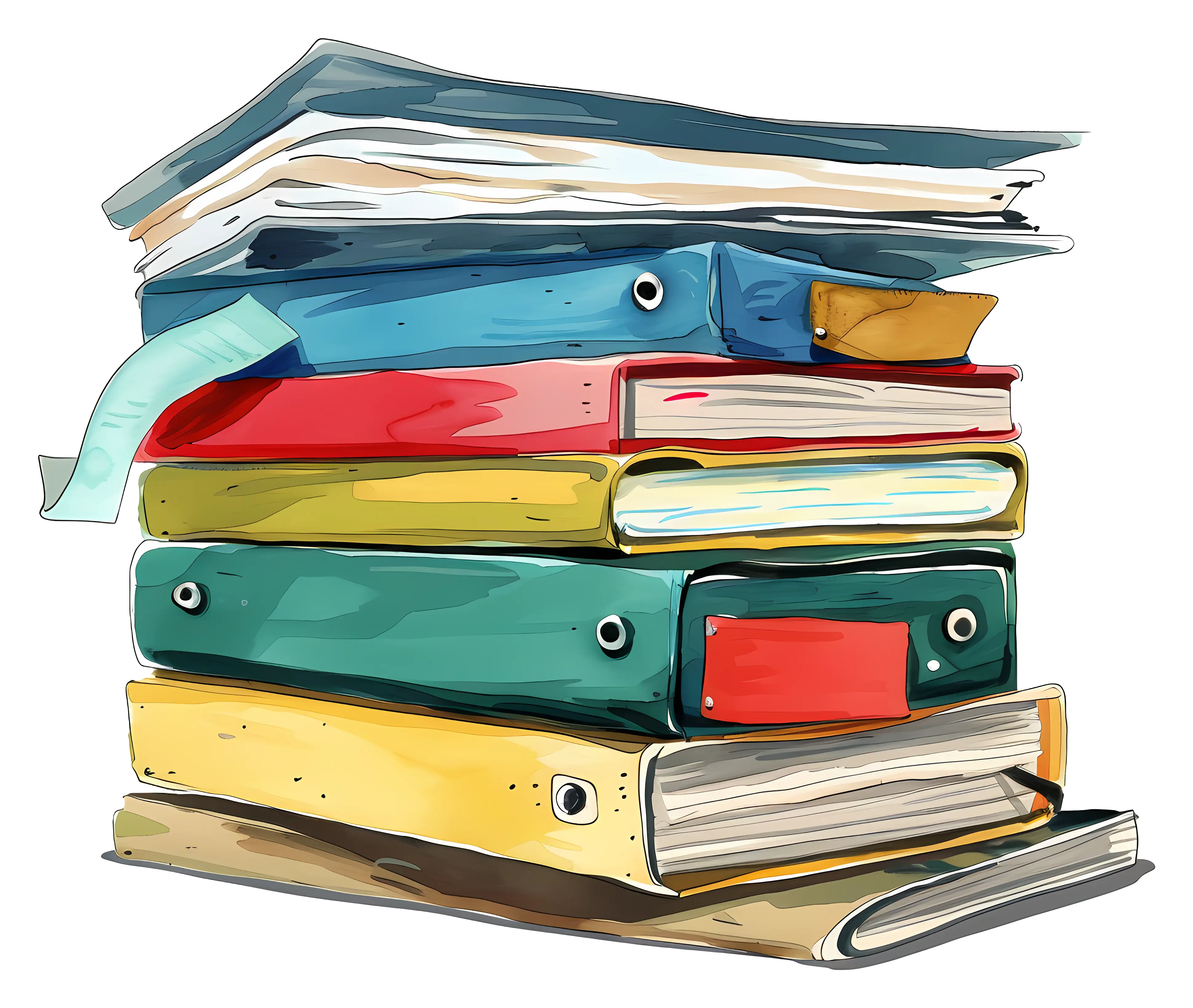 Stack of Colorful Books for Education and Knowledge