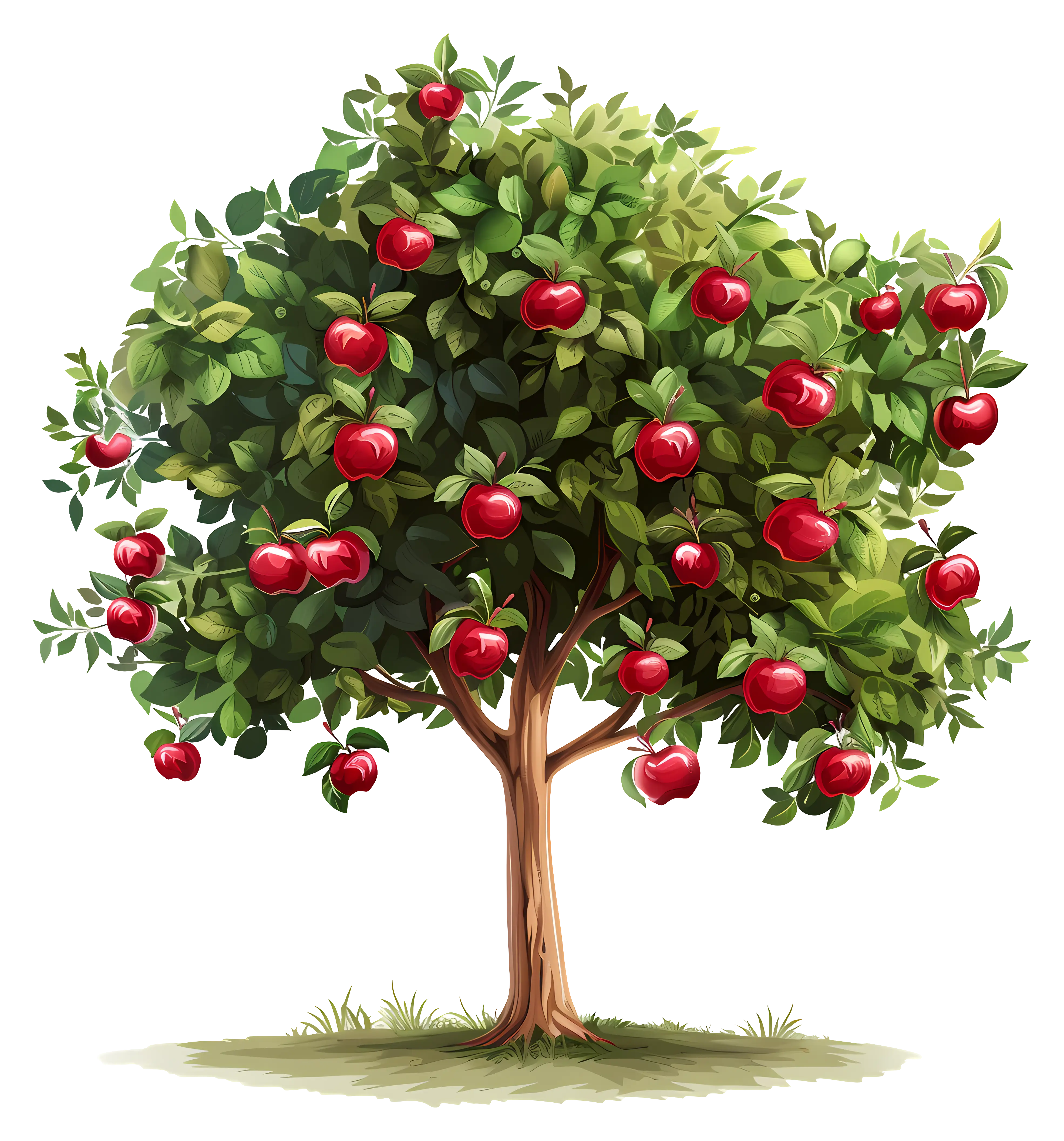Apple Tree with Red Apples