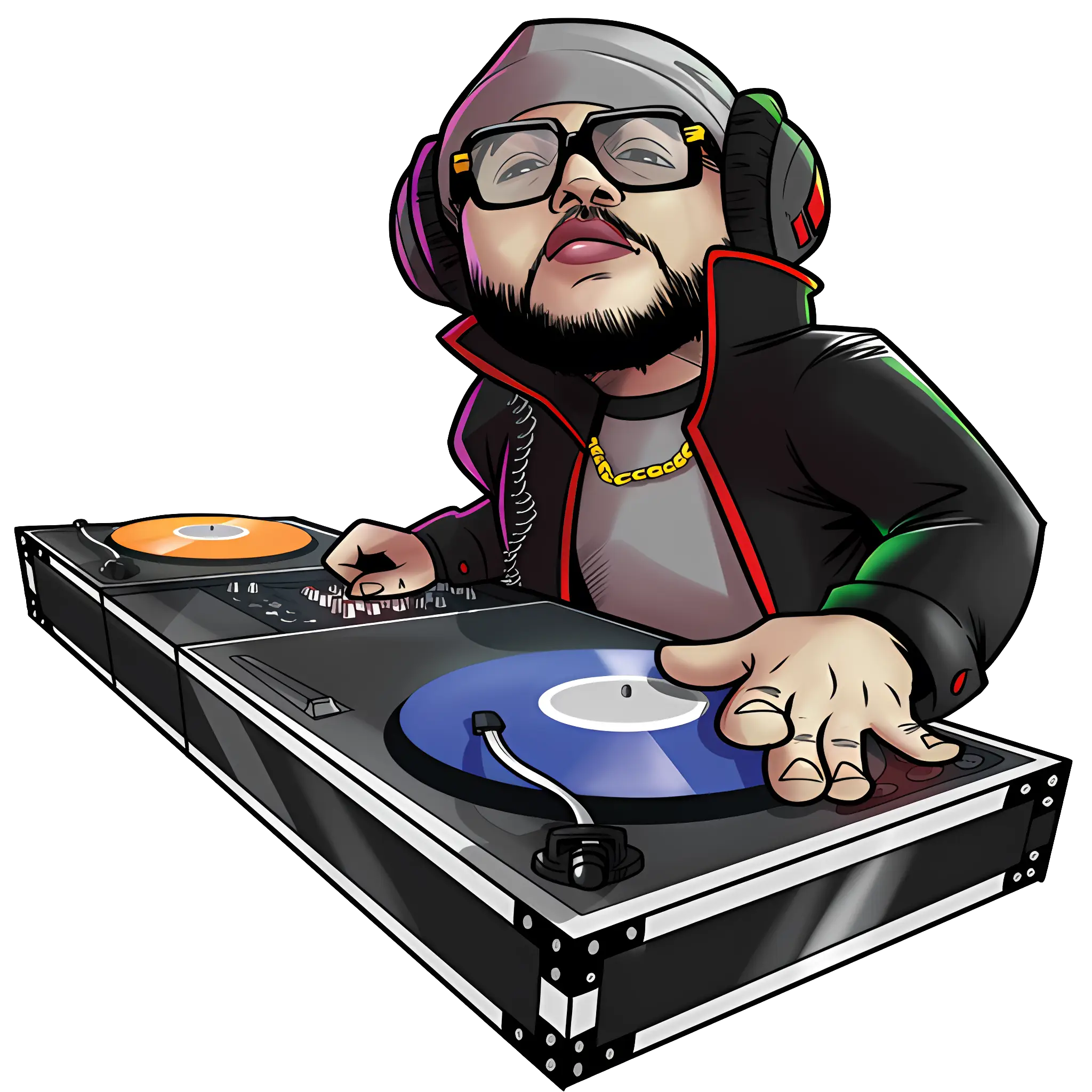 Cool DJ with Turntable