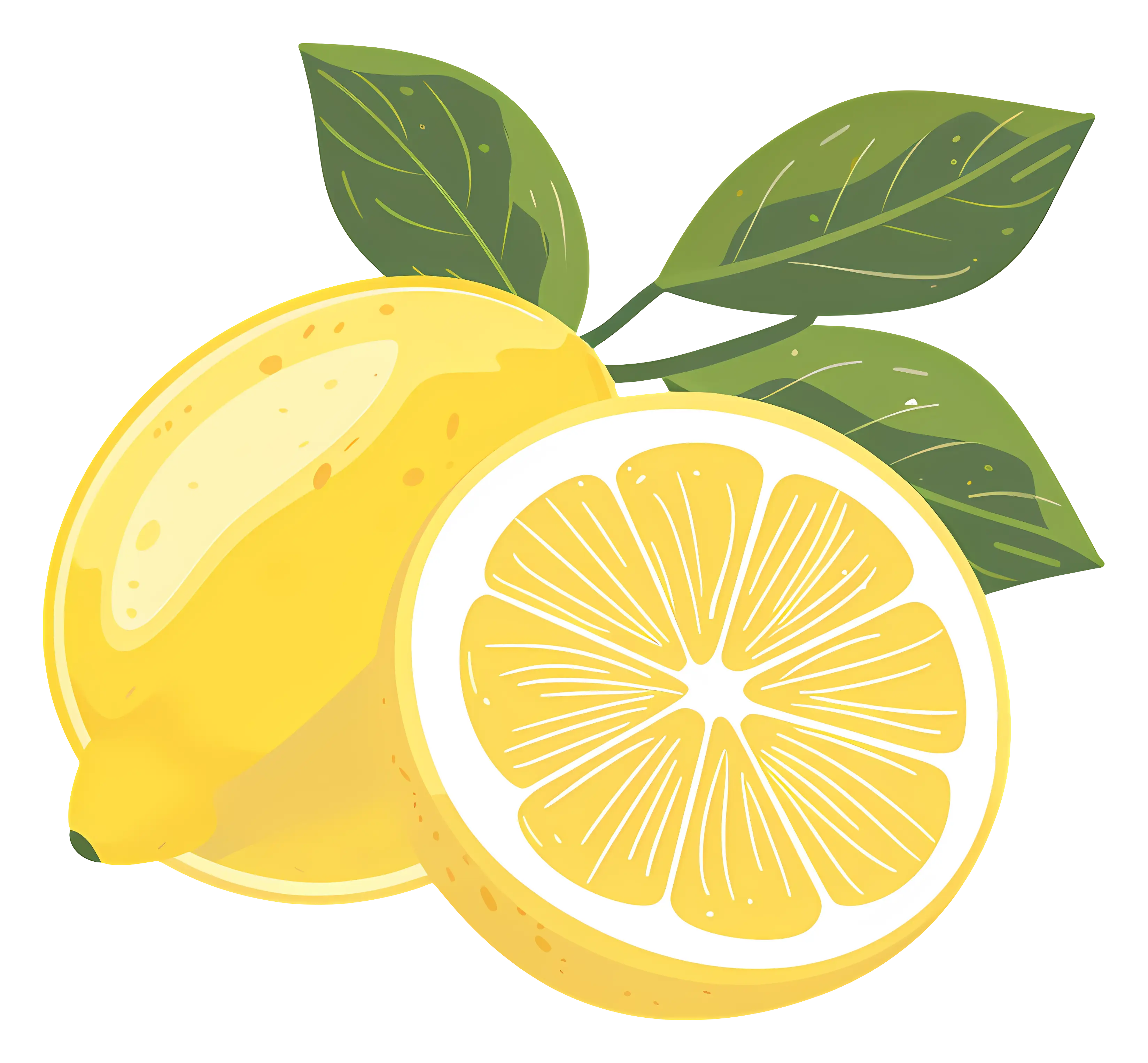 Fresh Lemon and Citrus Slice Illustration