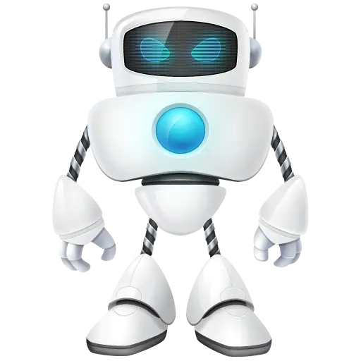 White Cartoon Robot Character