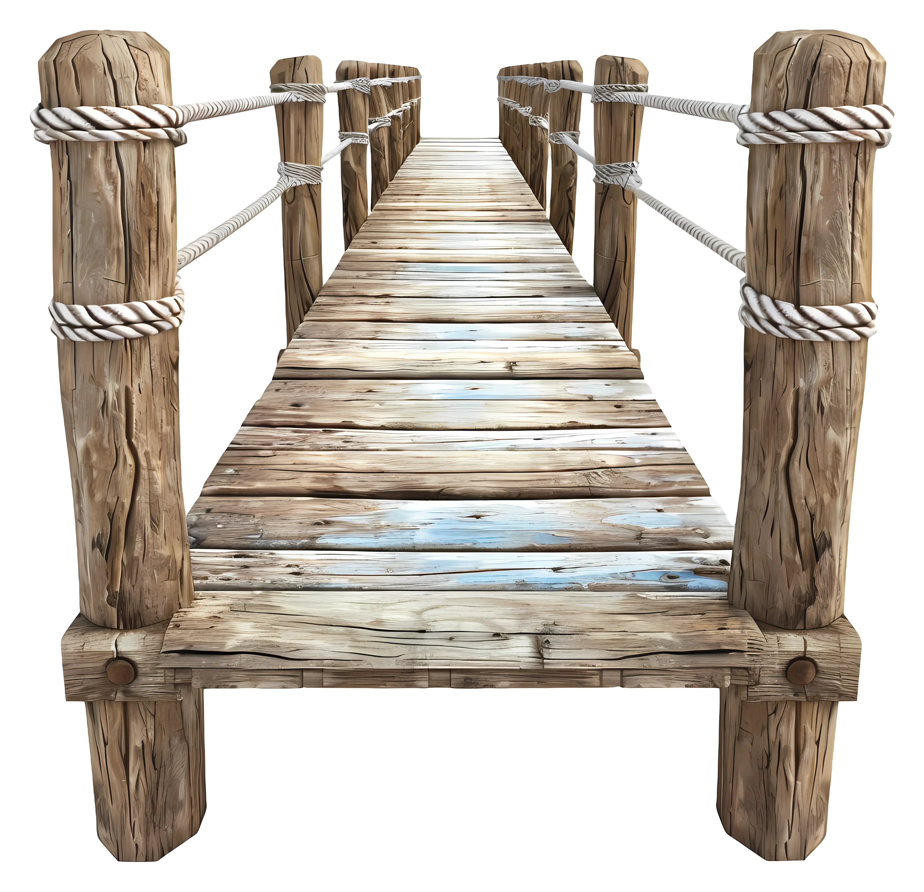 Wooden Pier with Rope
