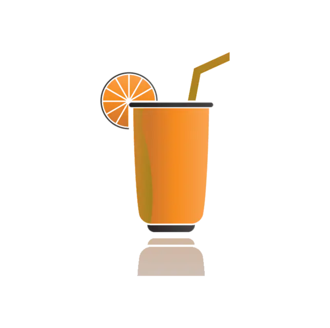 Orange Juice Glass with Slice Garnish