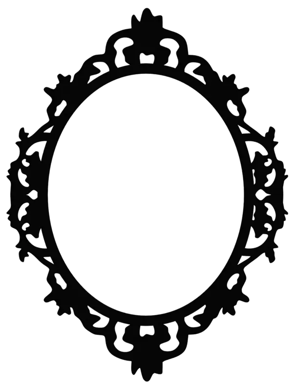 Black Ornate Vintage Oval Frame
