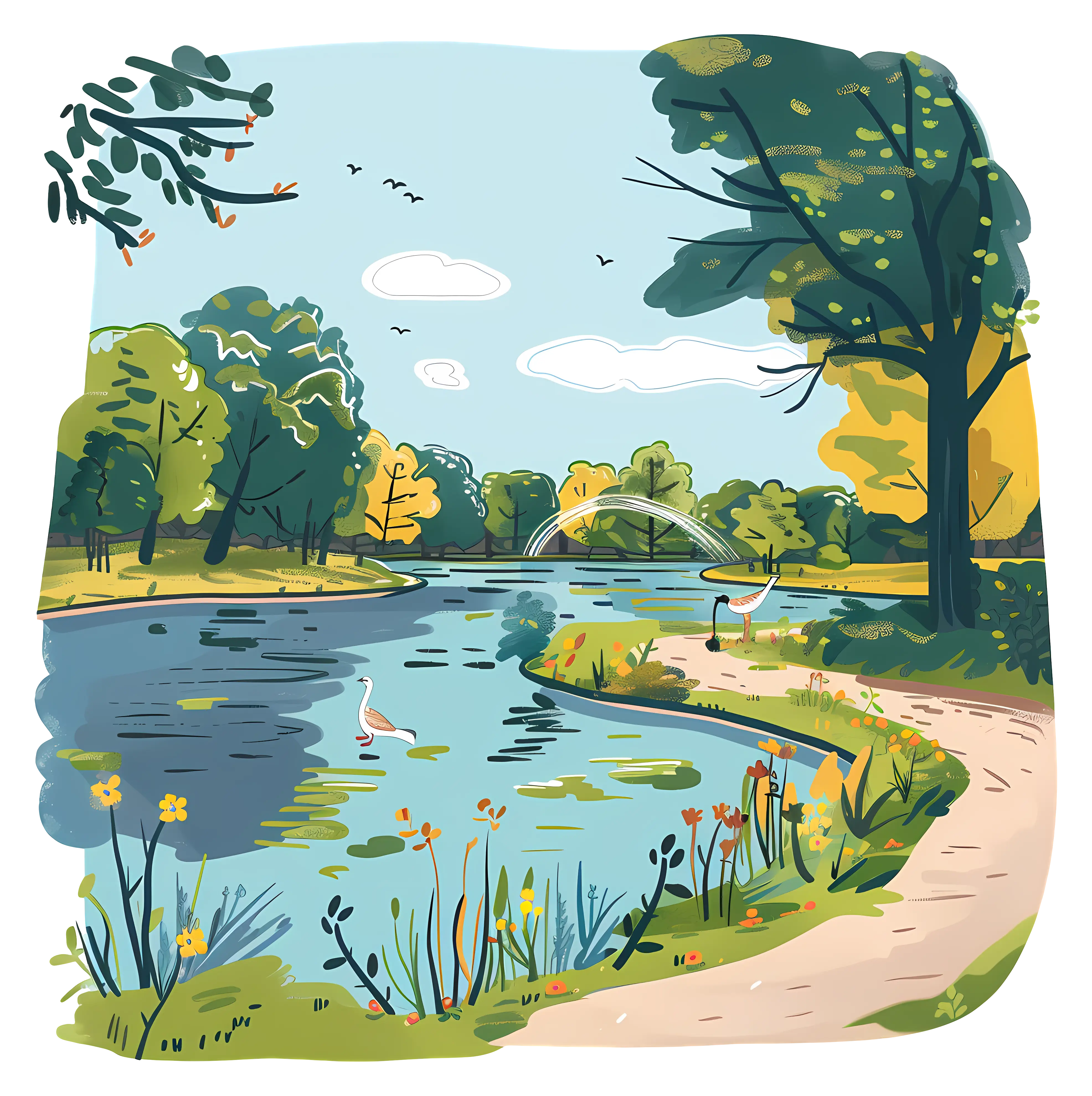 Park with Lake