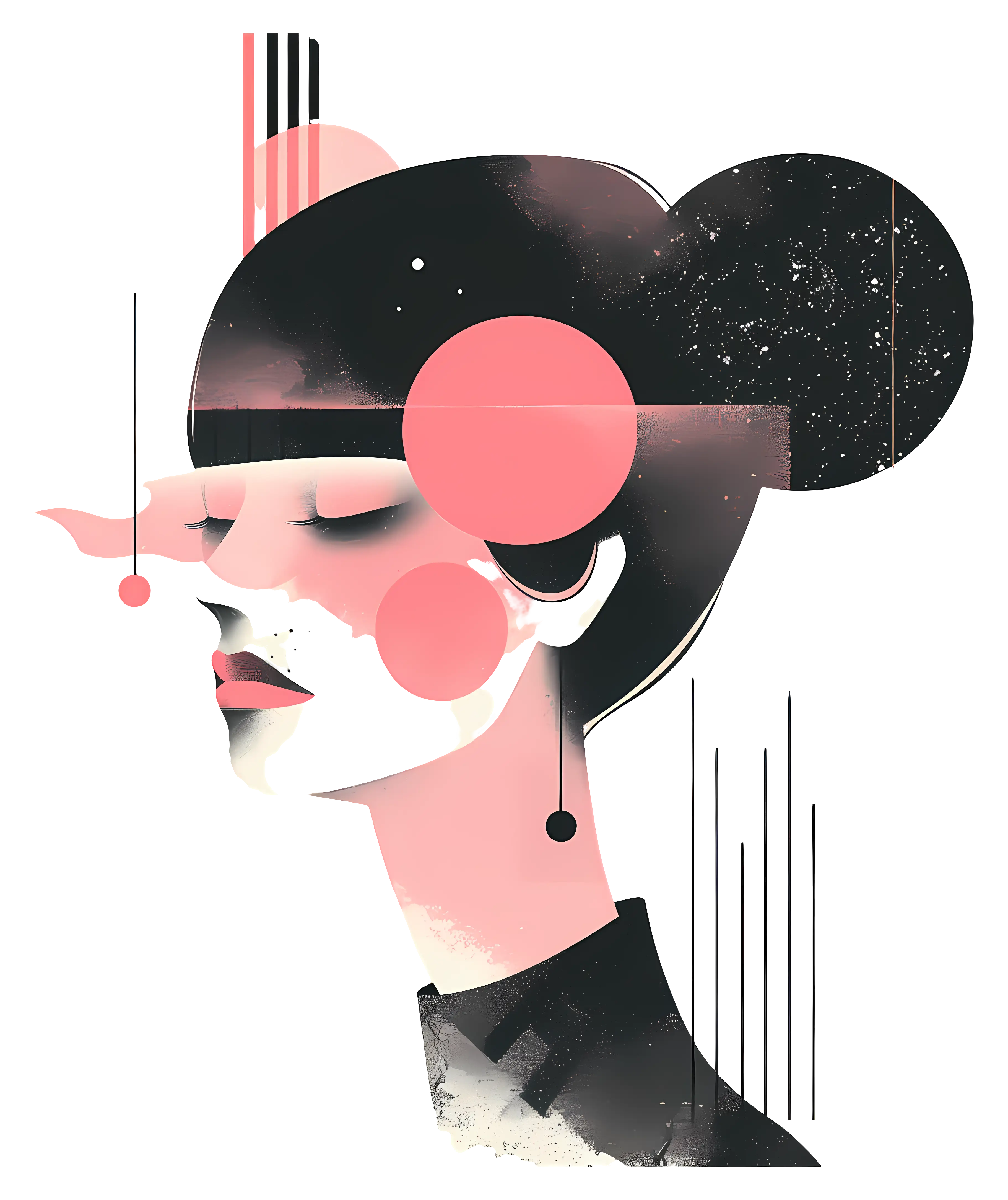 Abstract Woman Illustration in Geometric Style