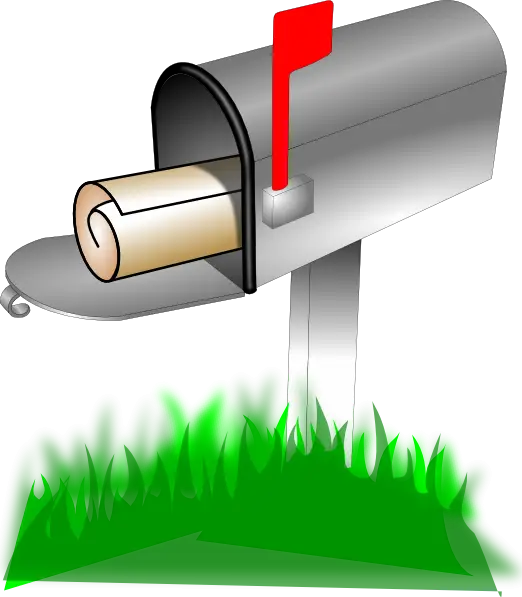 Mailbox with Grass and Flag