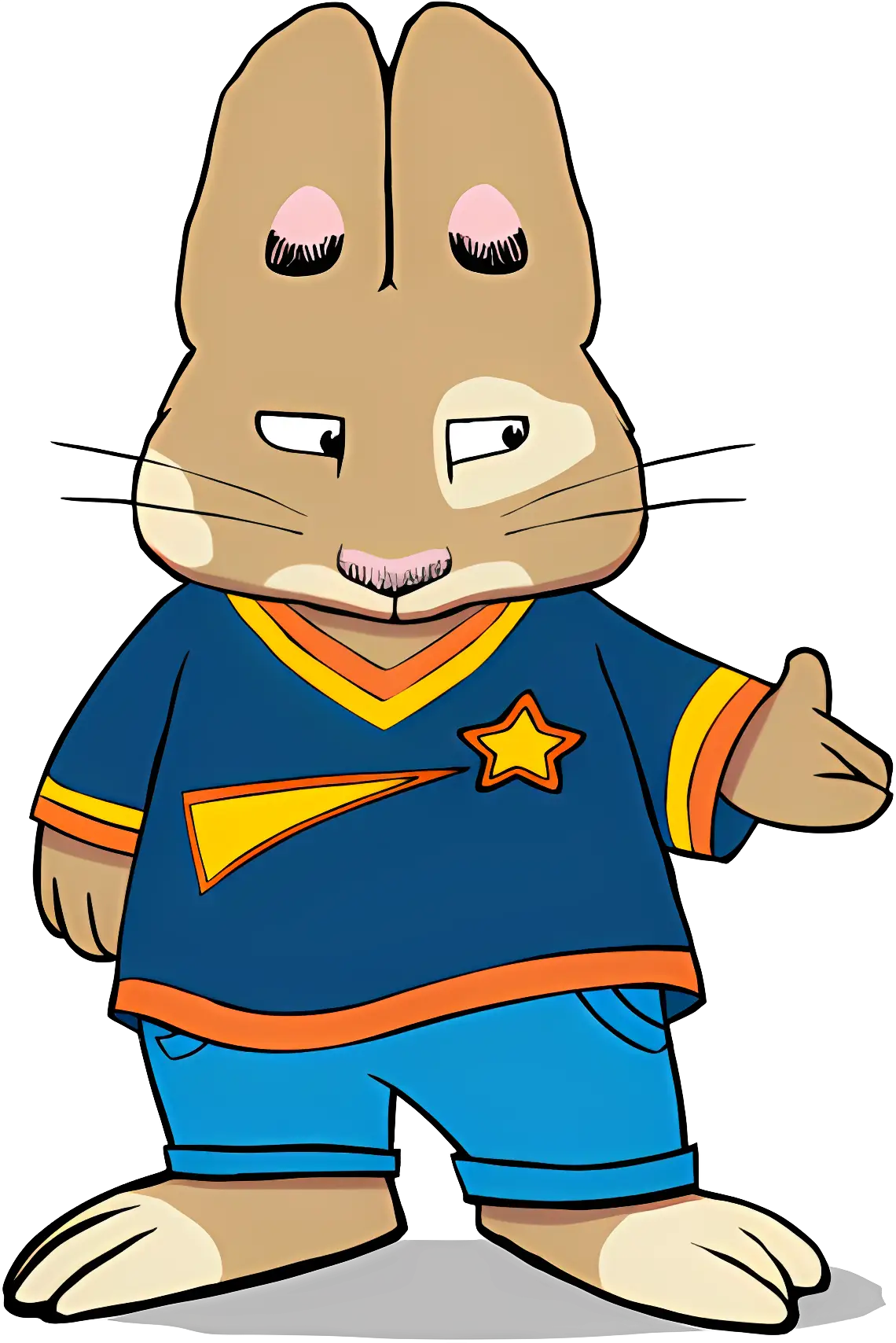 Cartoon Rabbit in Star Sweater