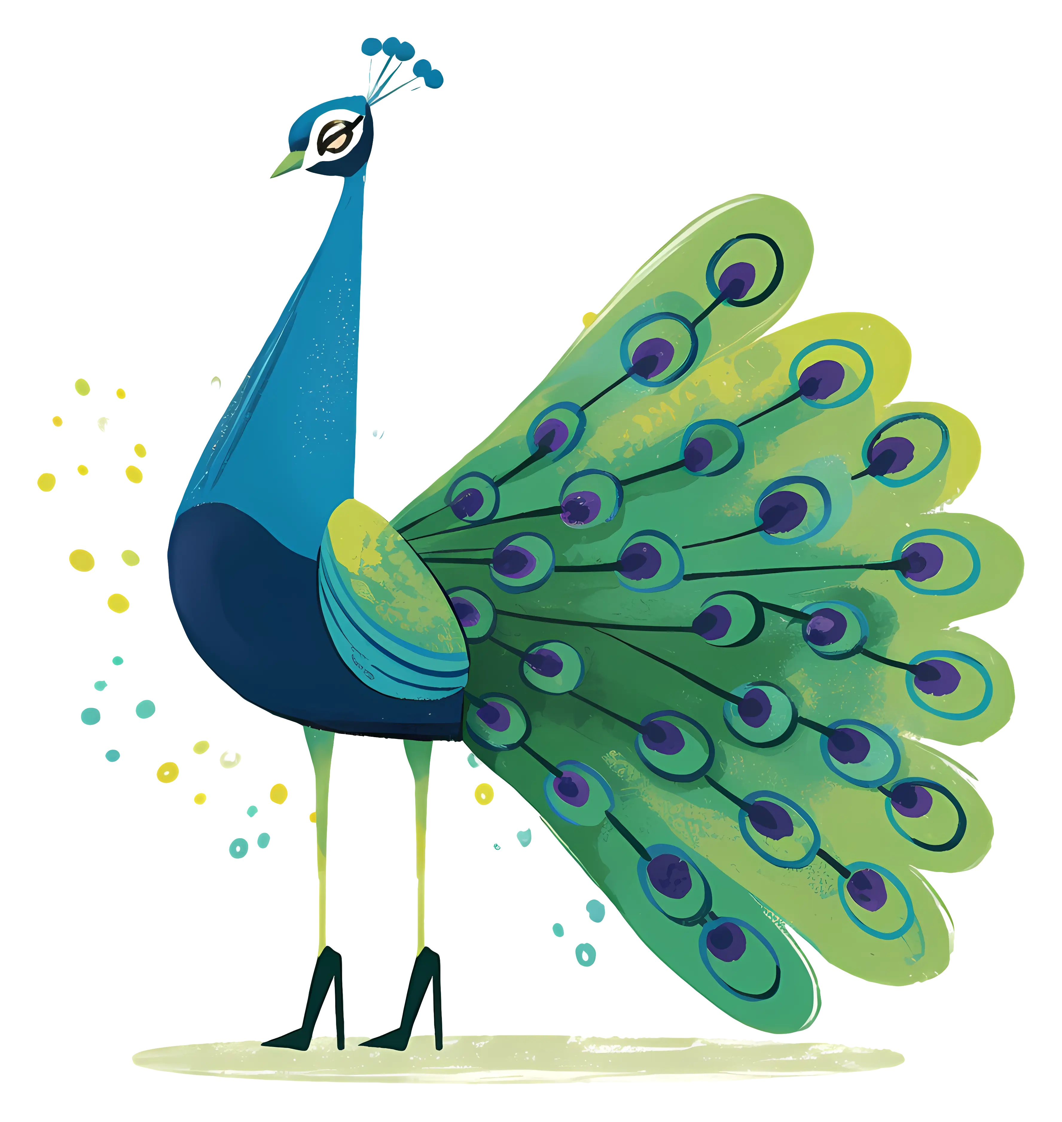 Elegant Peacock with Colorful Feathers