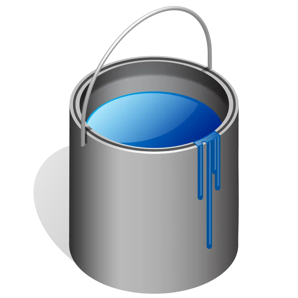 Bucket with Blue Paint