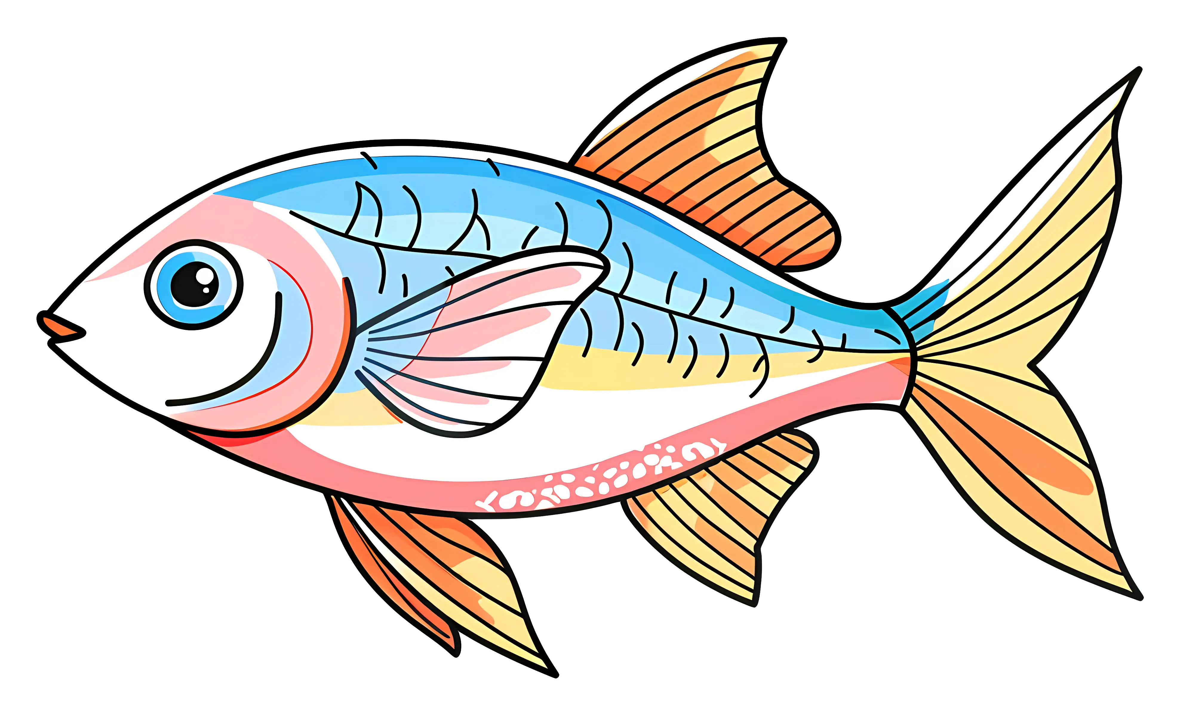 Colorful Cartoon Fish Design