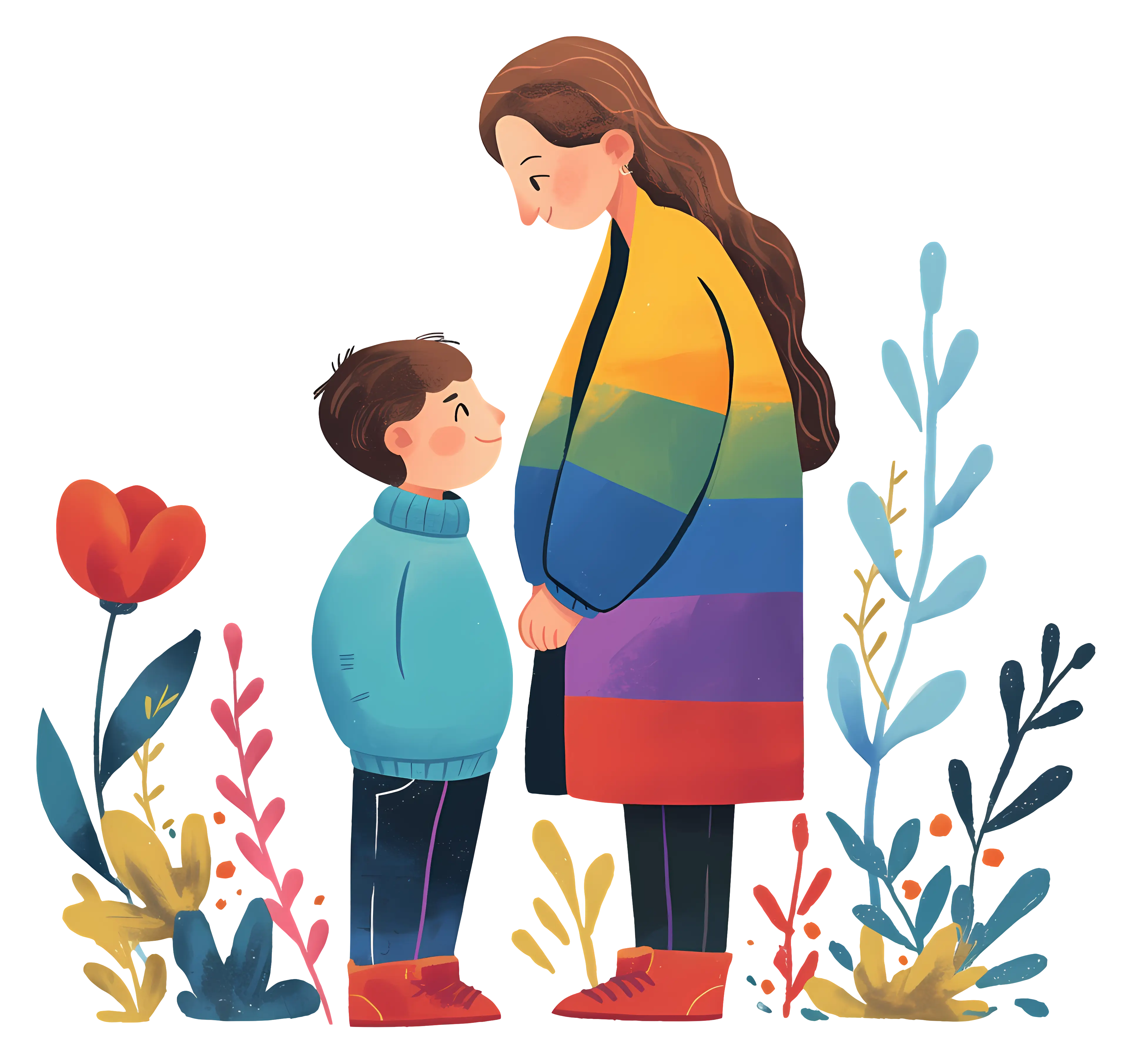 Mother and Child Illustration
