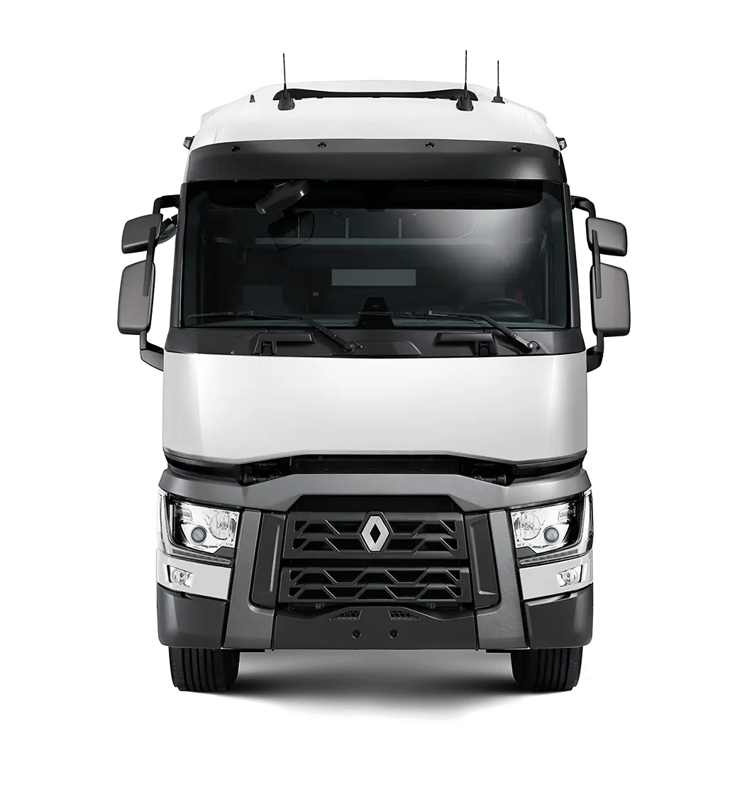 Front View of a White Renault Truck