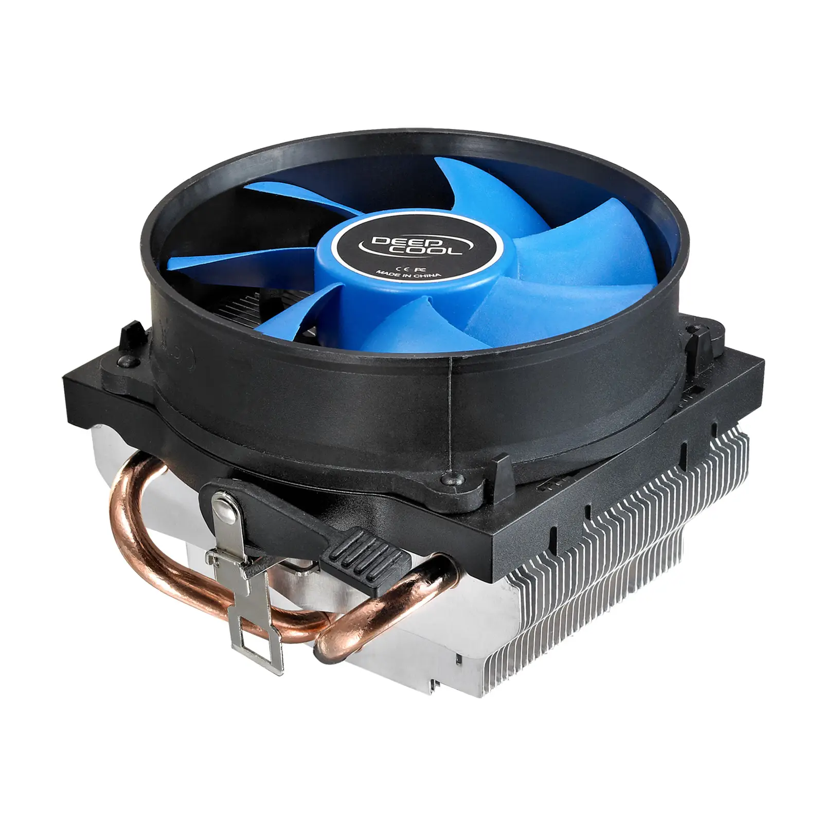 CPU Cooling Fan with Blue Blades and Heat Sink