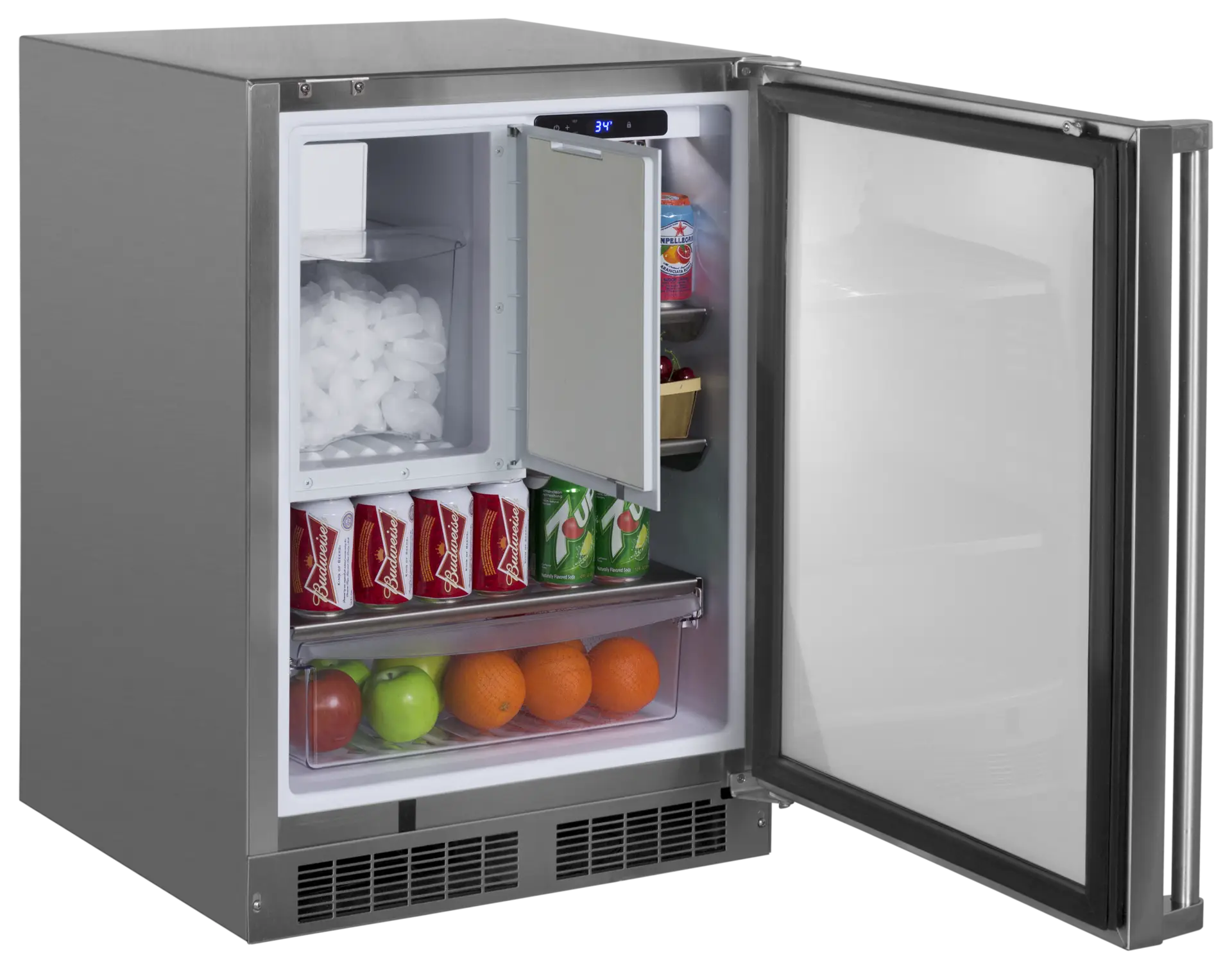 Compact Mini Fridge with Open Door