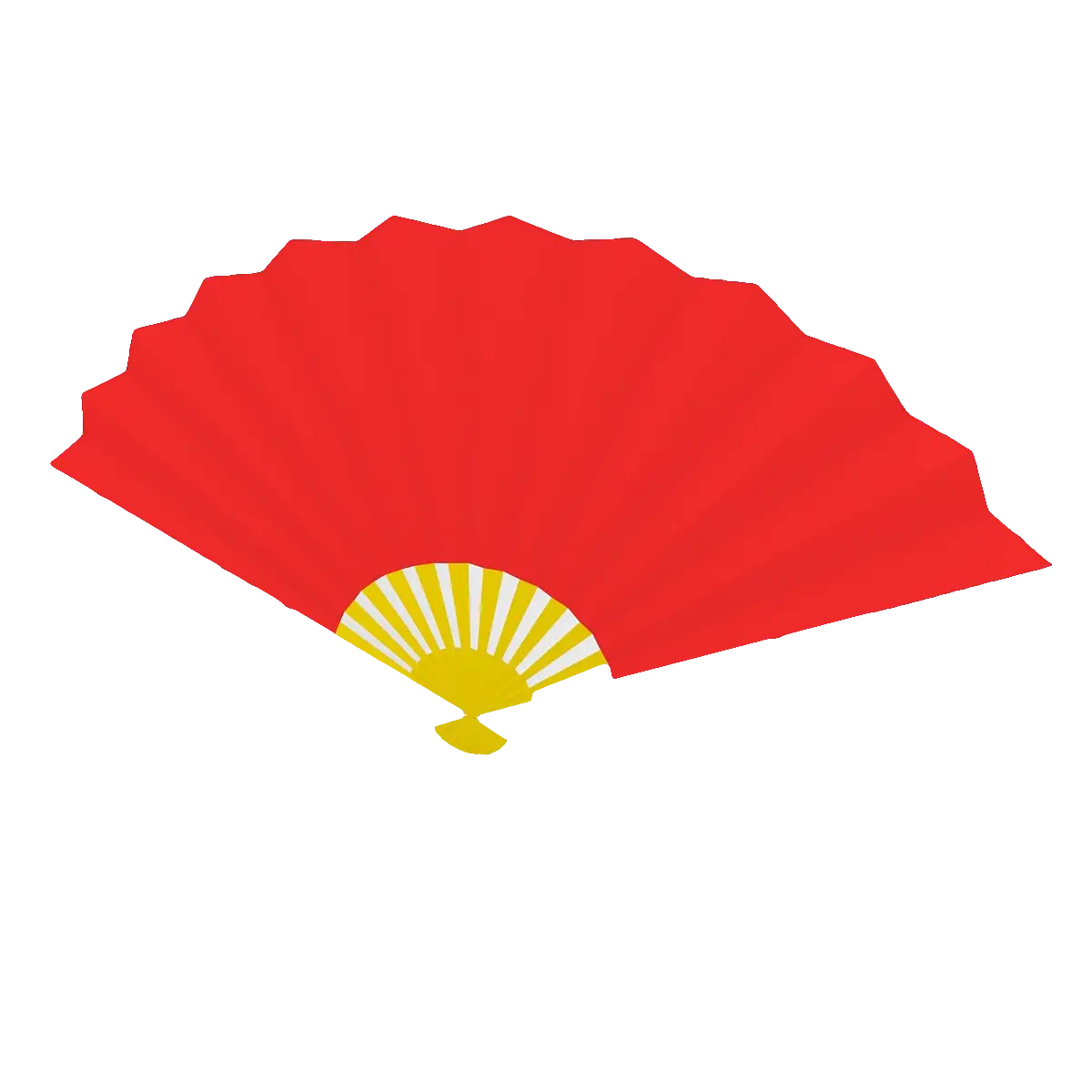 Red Hand Fan with Yellow Accent