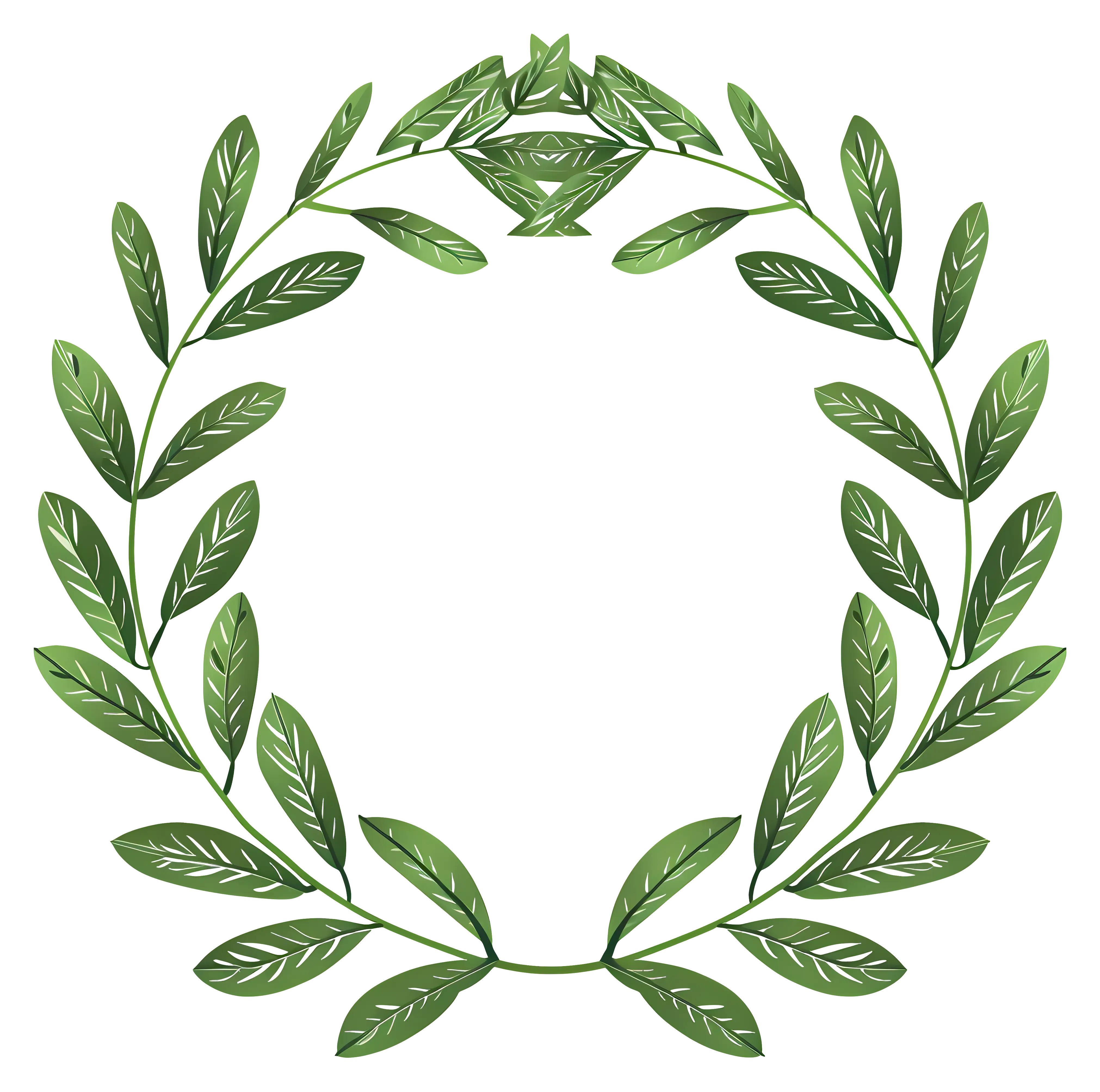 Decorative Olive Branch Wreath Emblem