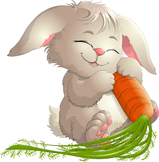 Cute Rabbit Holding a Carrot Illustration