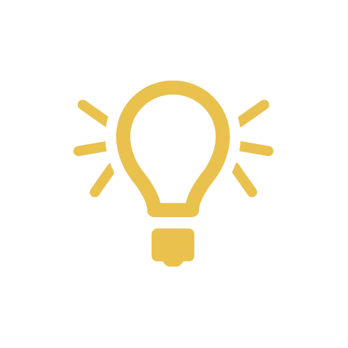 Yellow Light Bulb Icon Representing Ideas and Creativity