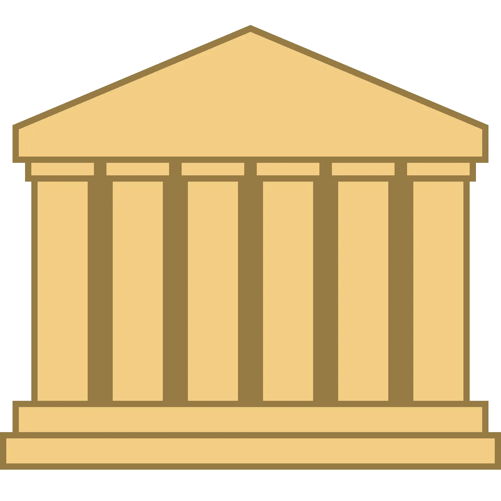 Greek Temple Icon in Golden Style