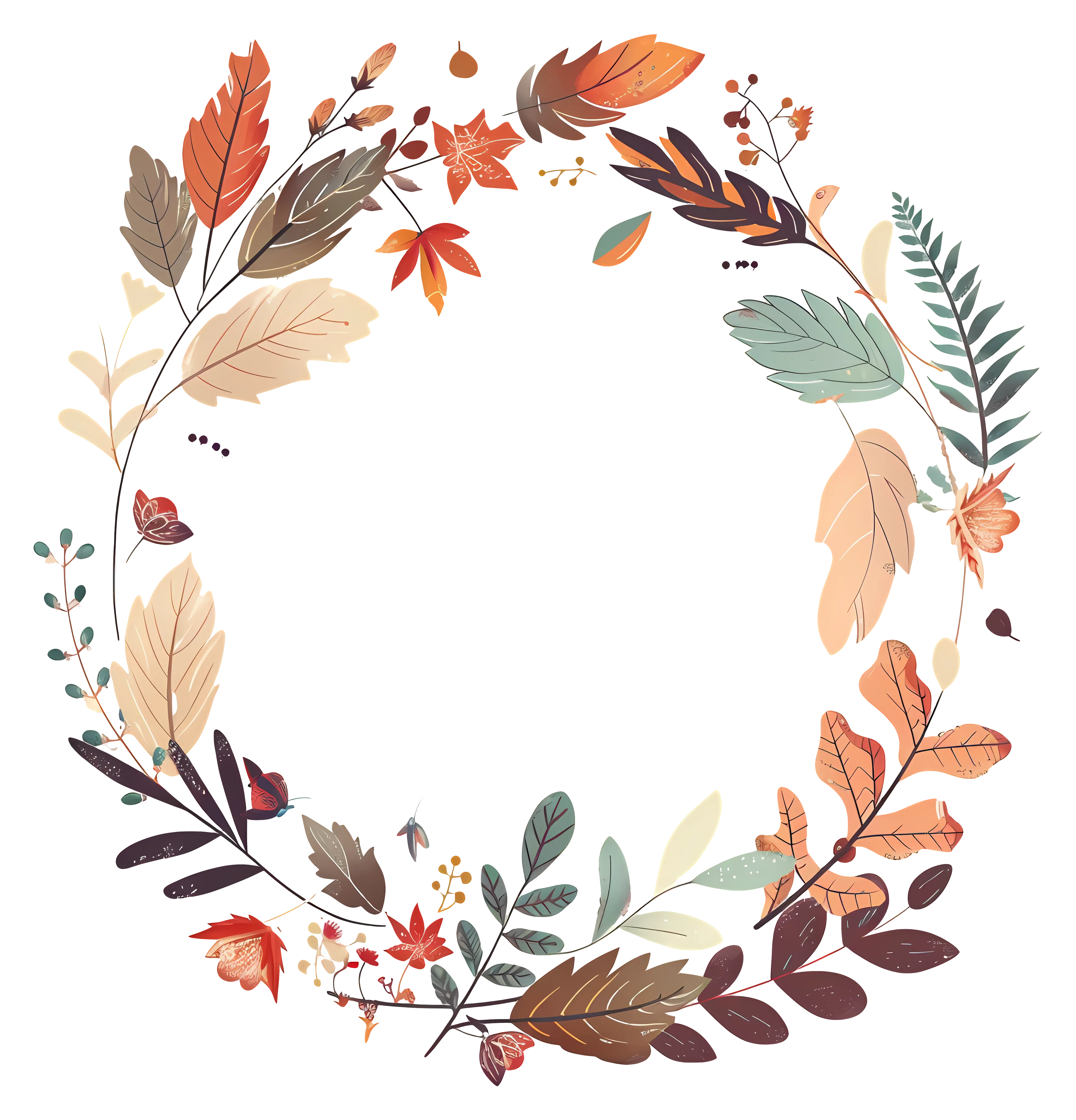 Autumn Leaves Wreath for Seasonal Decoration
