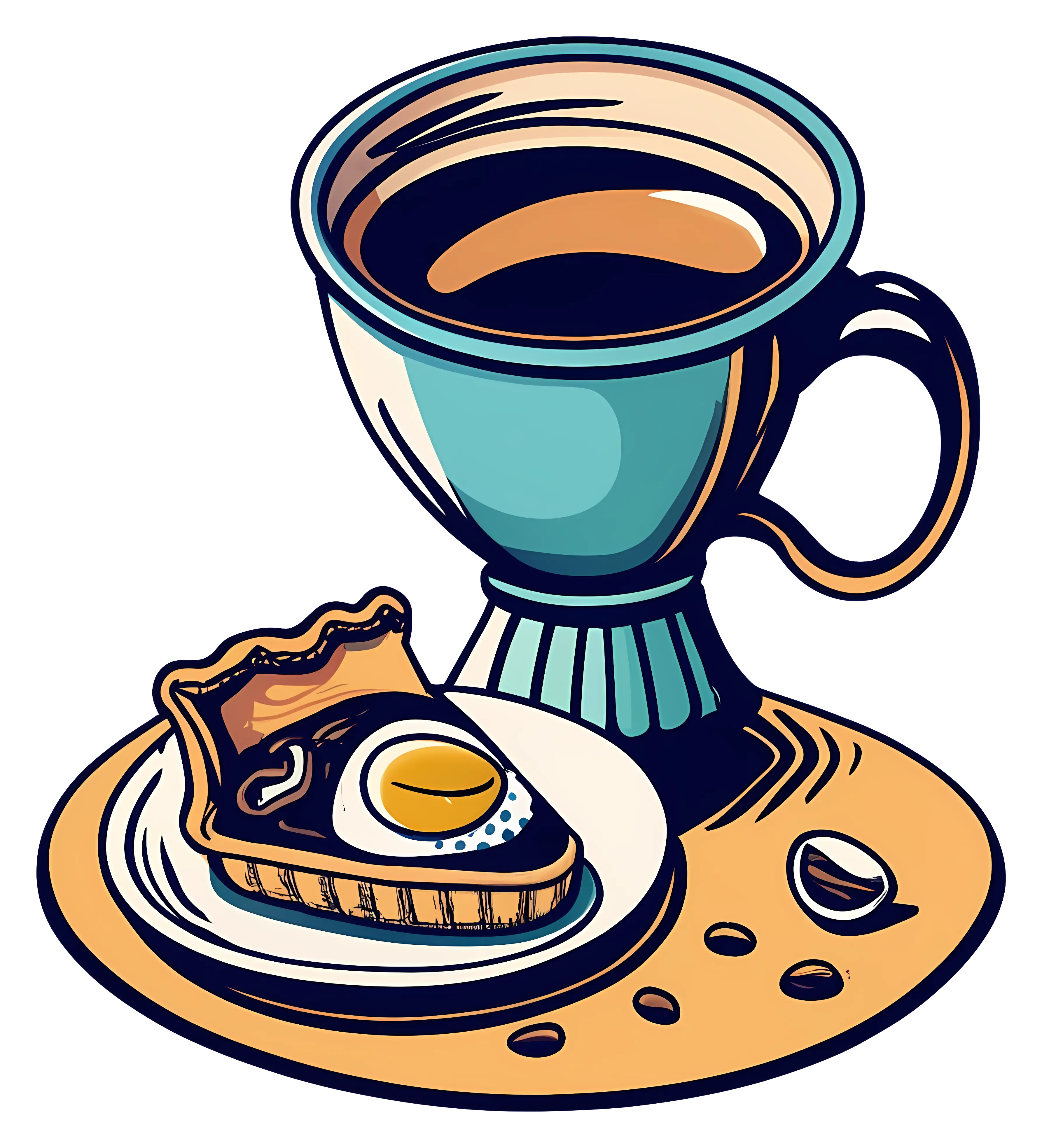 Coffee and Pastry on a Plate