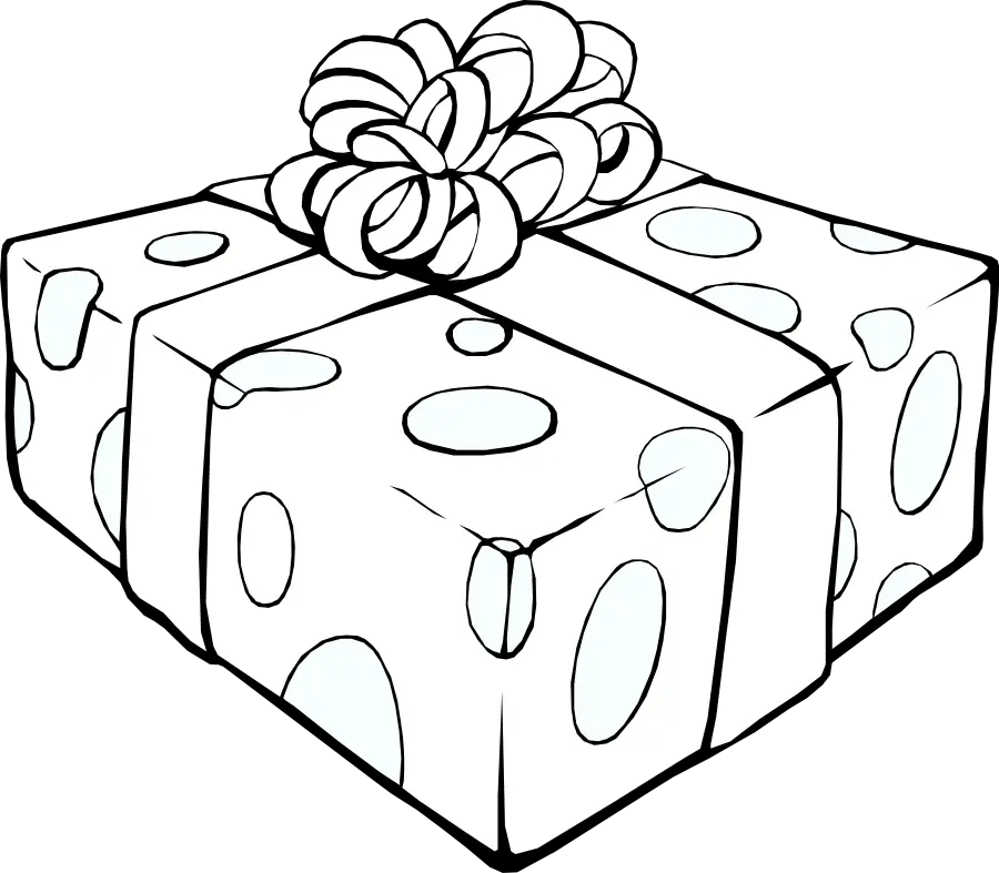 Gift Box with Ribbon and Polka Dots