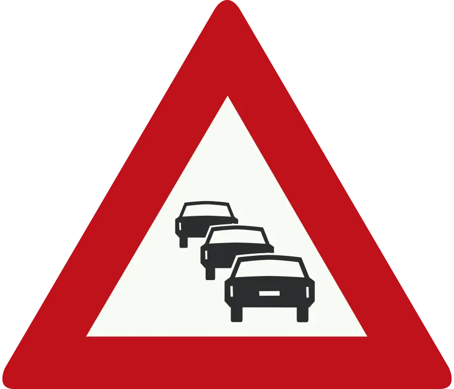 Traffic Congestion Warning Sign Illustration