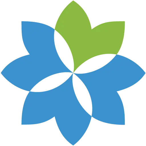 Blue and Green Flower Logo