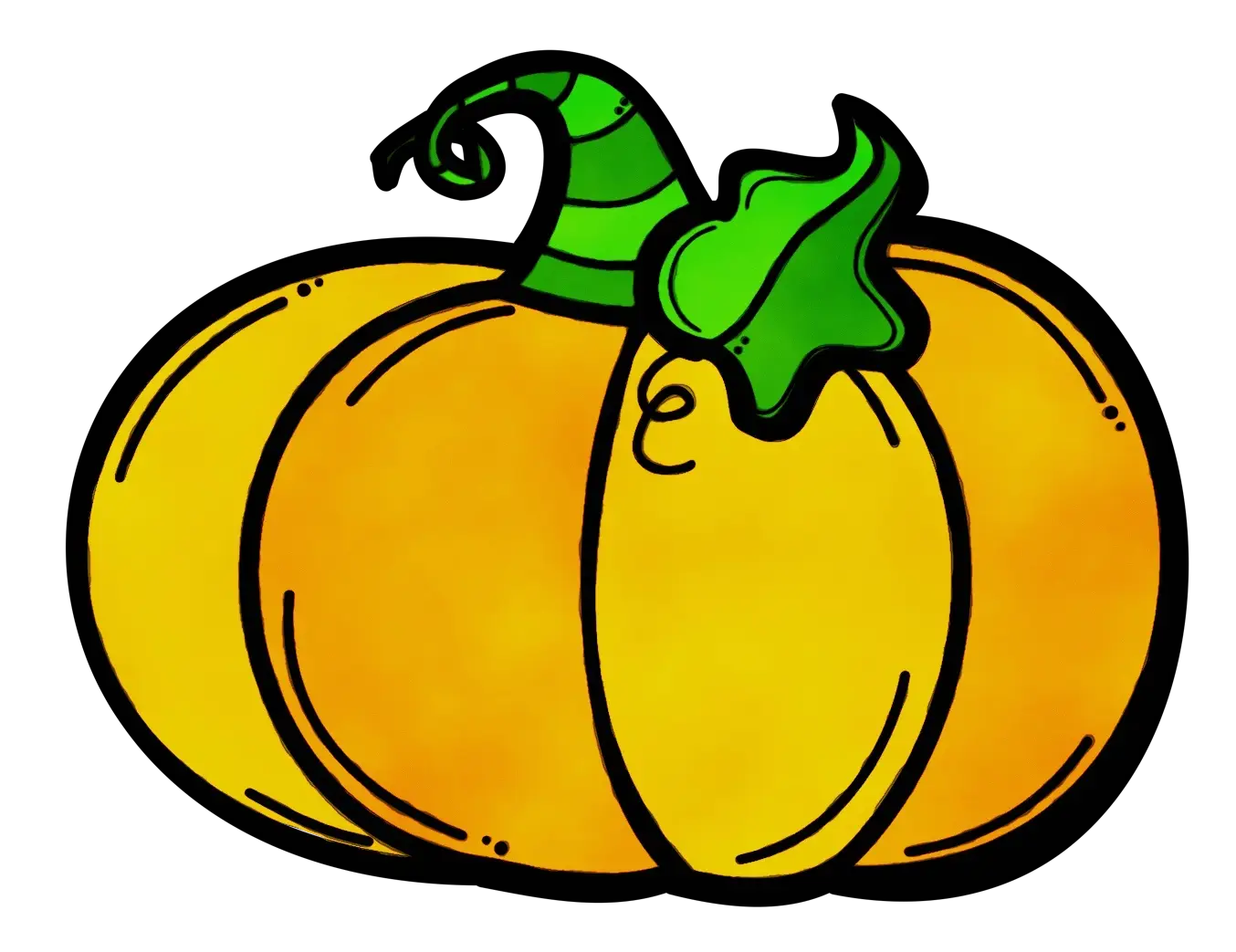 Cartoon Pumpkin Illustration in Orange